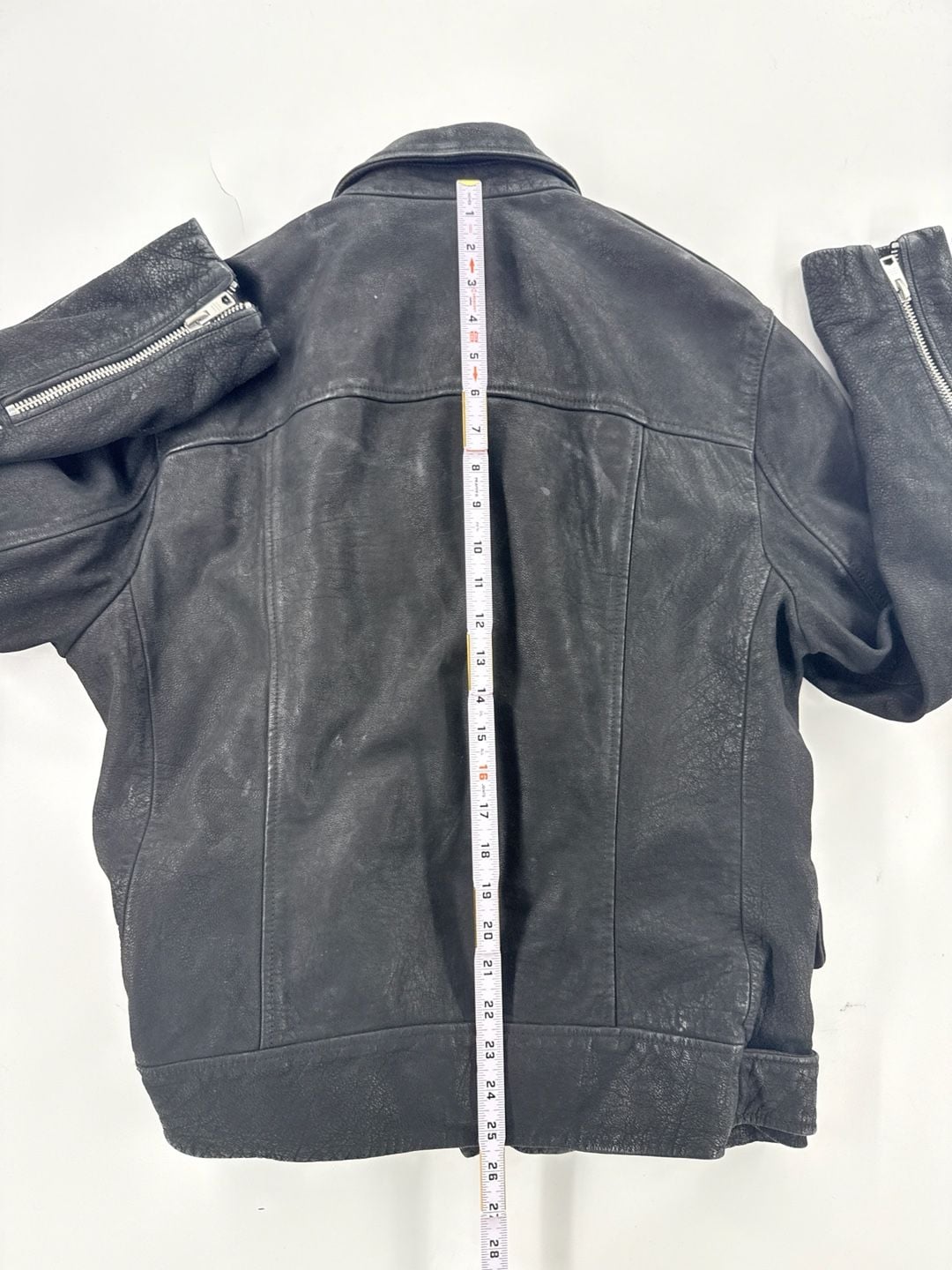 AllSaints Leather Biker Jacket Size Large Black Motorcycle Moto 4