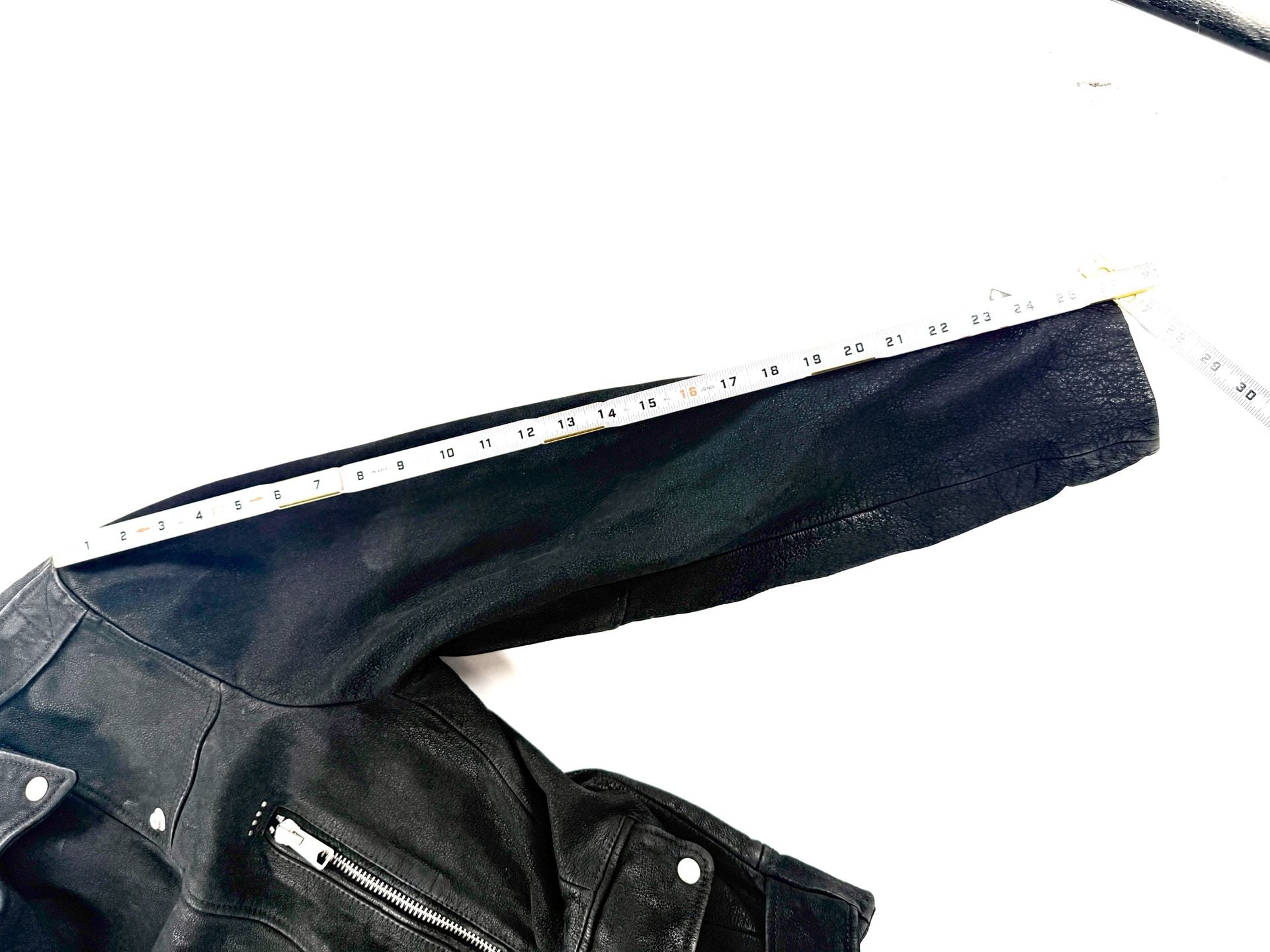 AllSaints Leather Biker Jacket Size Large Black Motorcycle Moto 5