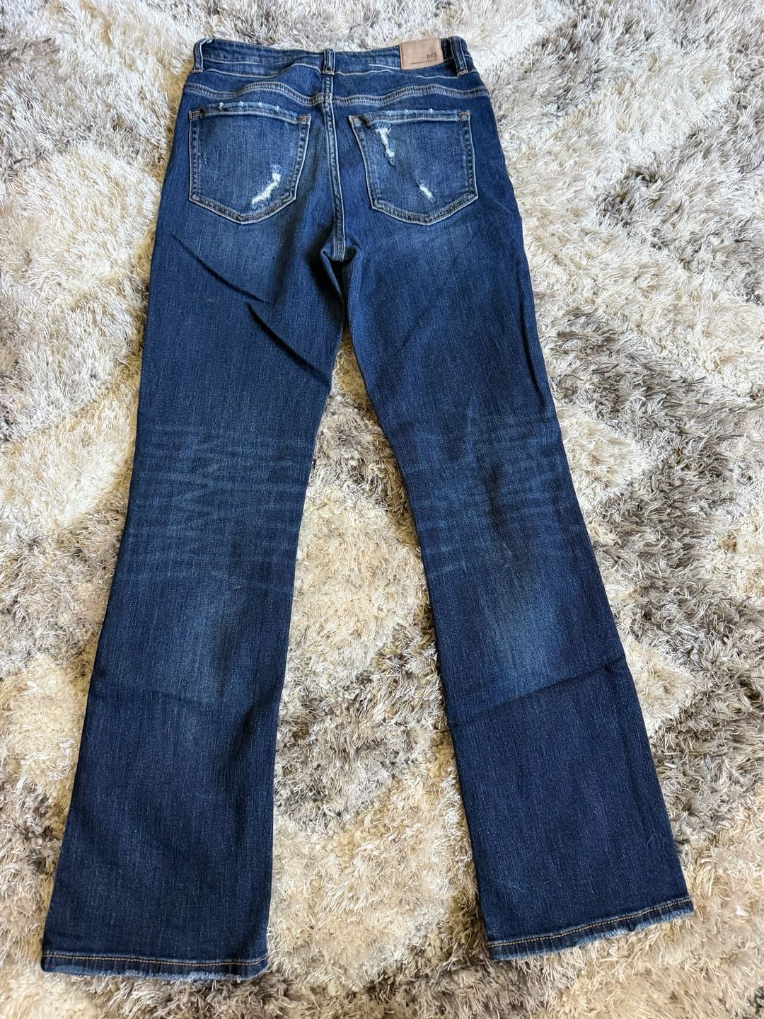 BKE Billie Tailored Bootcut Jeans 28x31.5 Dark Wash Distressed 4