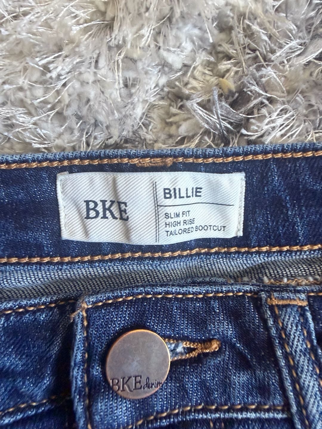 BKE Billie Tailored Bootcut Jeans 28x31.5 Dark Wash Distressed 5