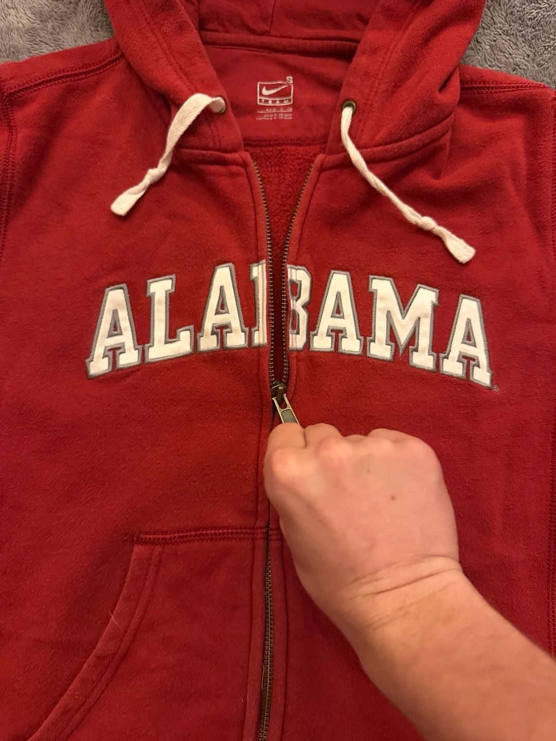 Nike Alabama Crimson Tide Full Zip Hoodie Size S Red 7