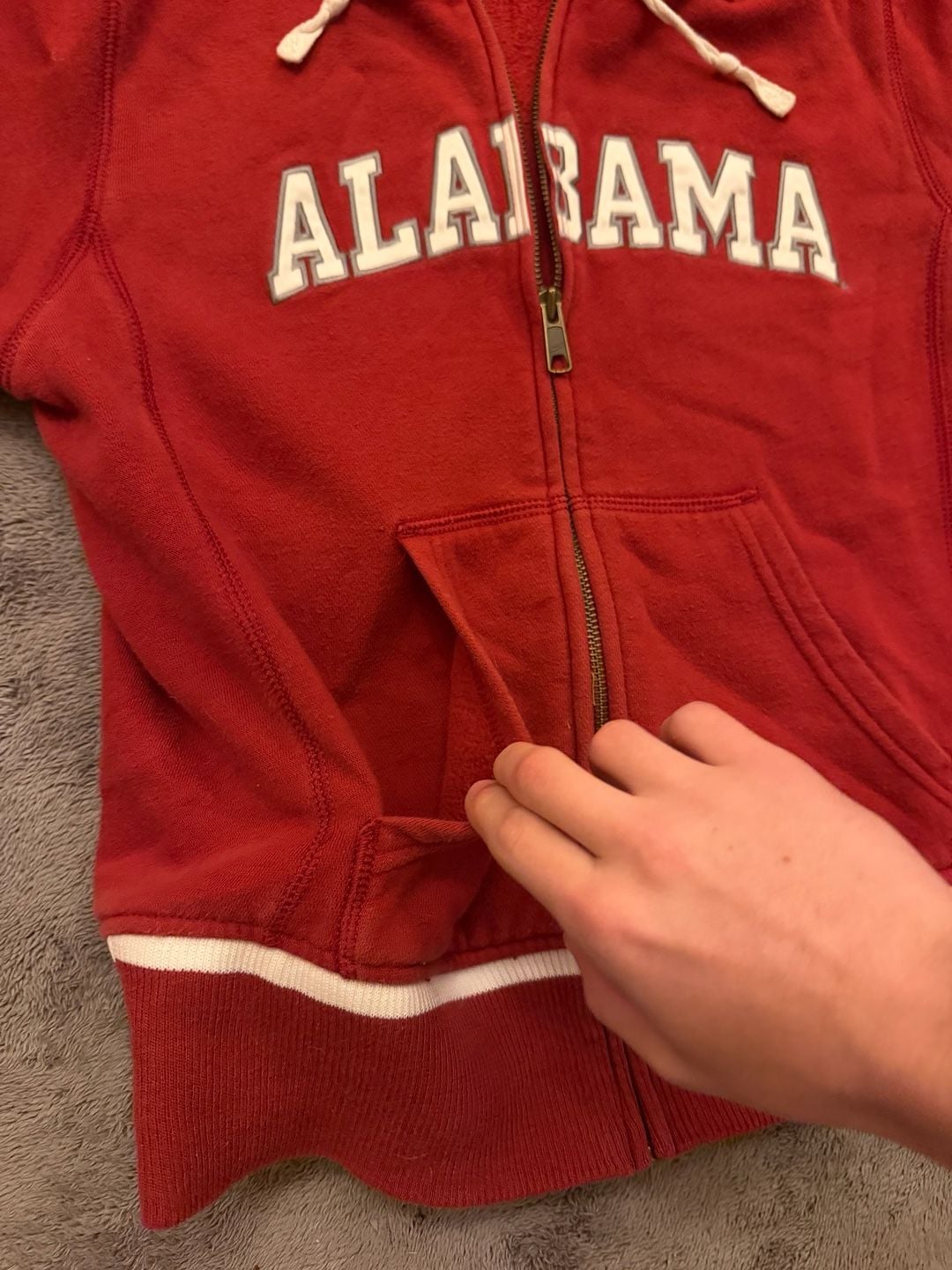 Nike Alabama Crimson Tide Full Zip Hoodie Size S Red 8