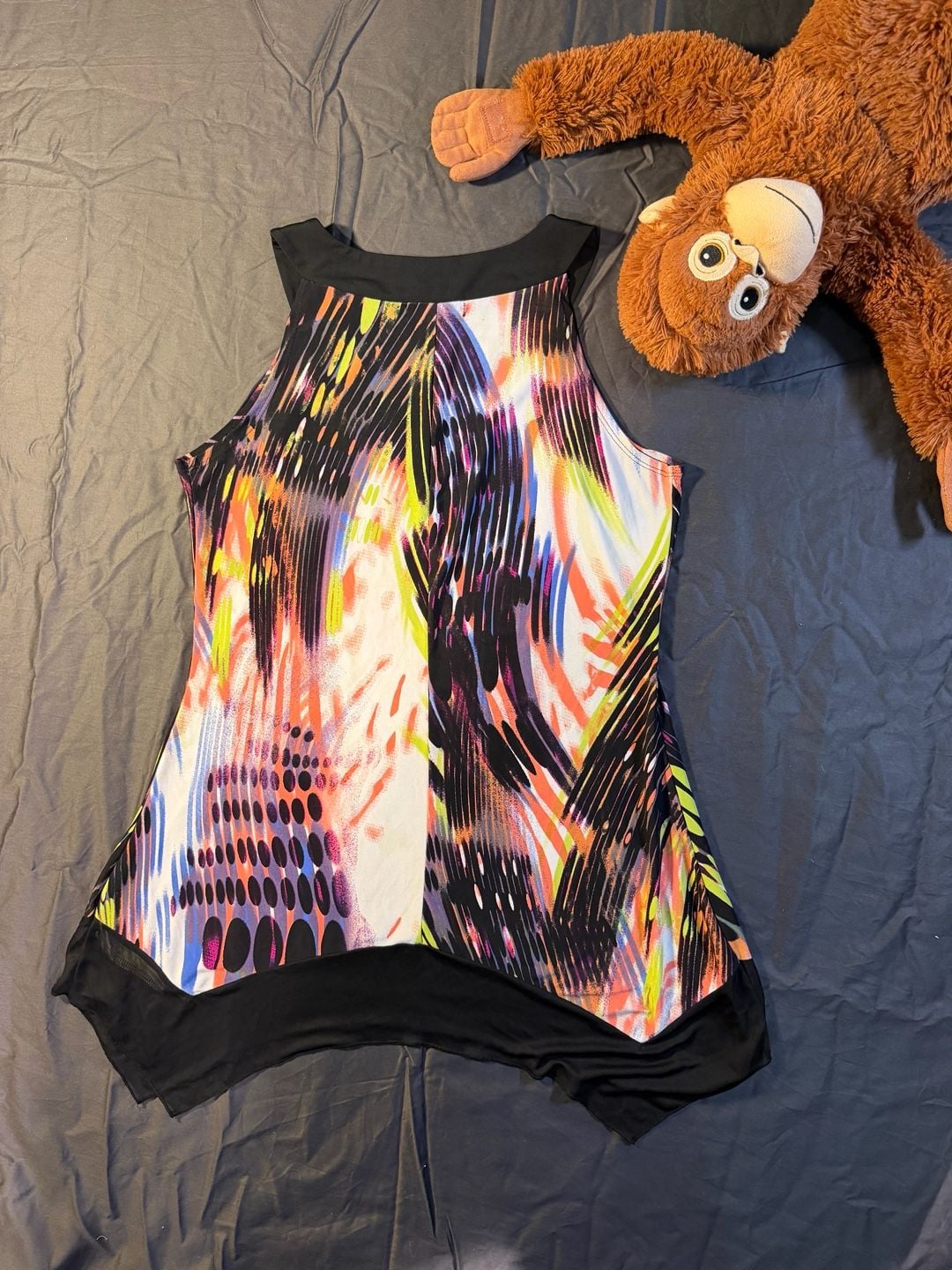 Susan Lawrence Sleeveless V-Neck Tunic Size M Abstract Print 4