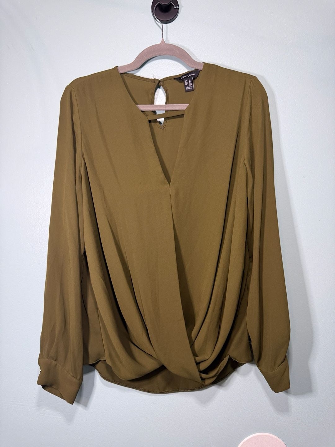 New Look Long Sleeve Blouse Size 14 ukOlive Green 2