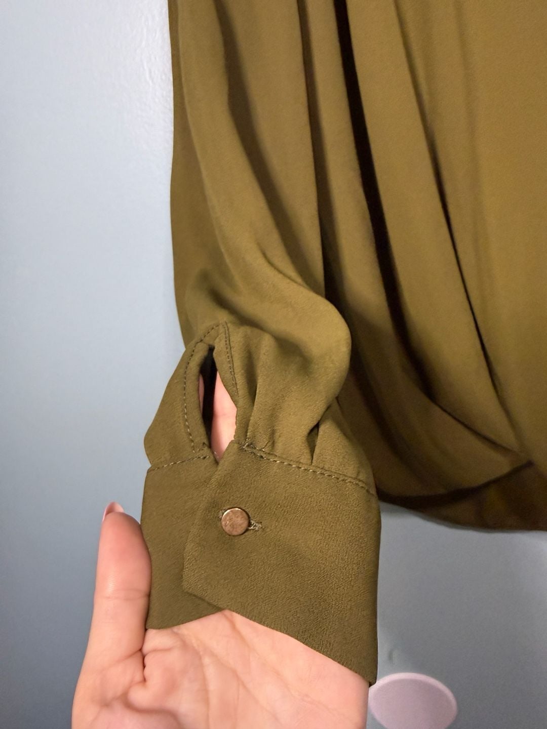 New Look Long Sleeve Blouse Size 14 ukOlive Green 3