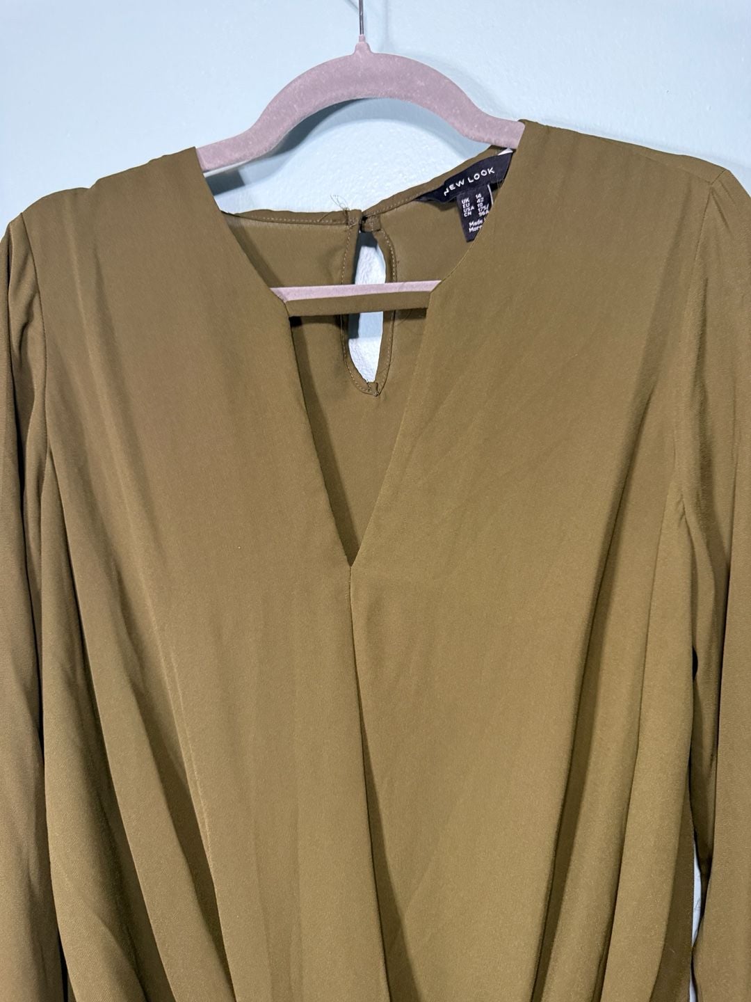 New Look Long Sleeve Blouse Size 14 ukOlive Green 4