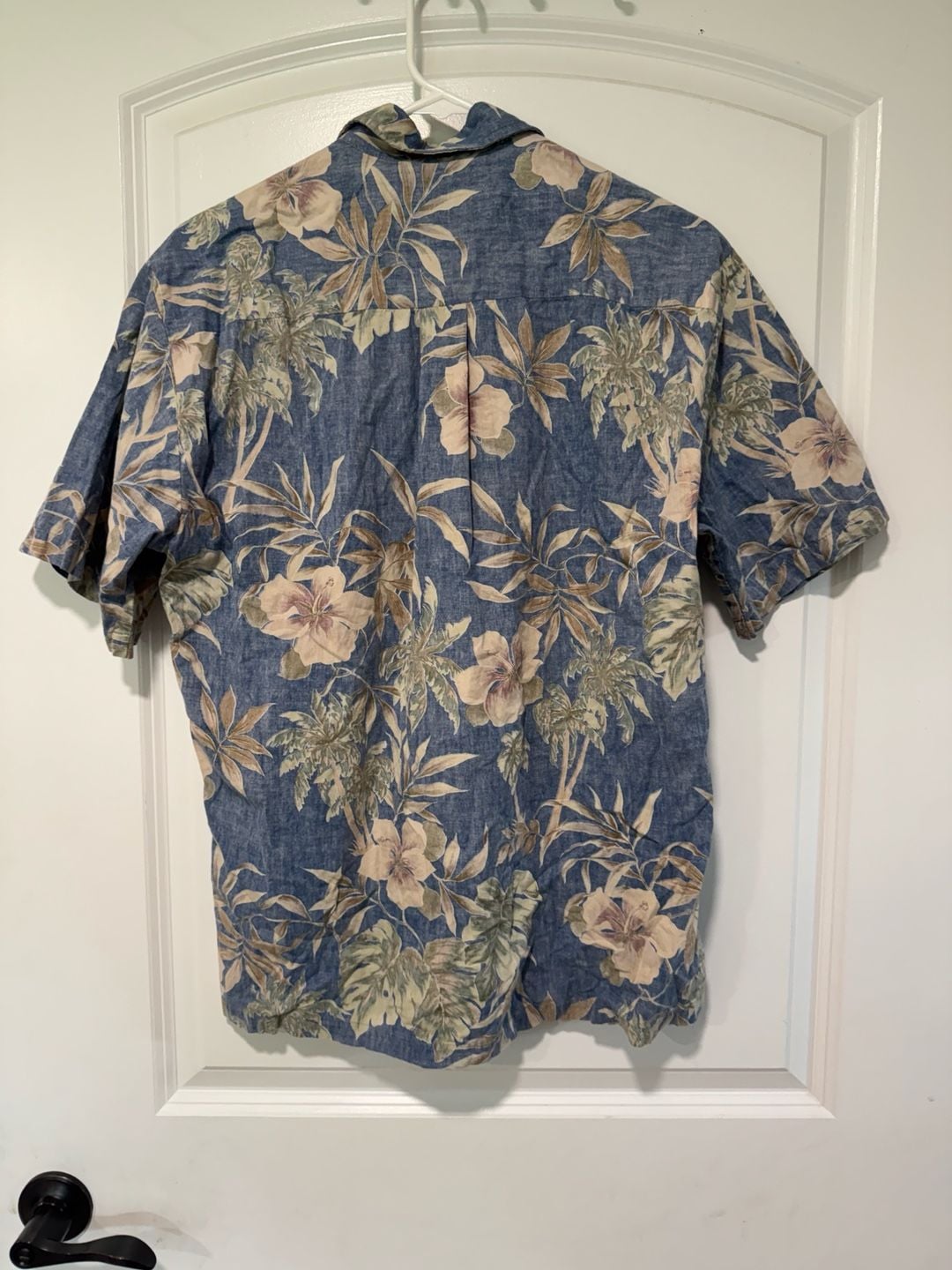 Tori Richard Hawaiian Aloha Shirt Blue Tropical Floral USA Made Men's Size S 3