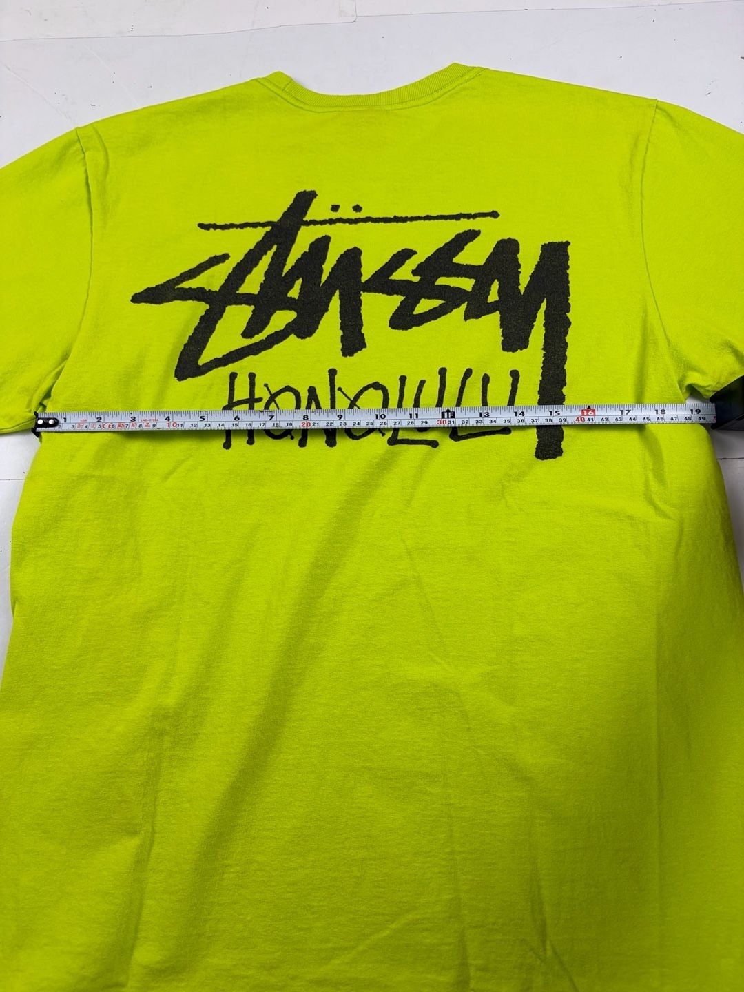 Stussy Honolulu T-Shirt Lime Green Graphic Tee Size M (OF) 8