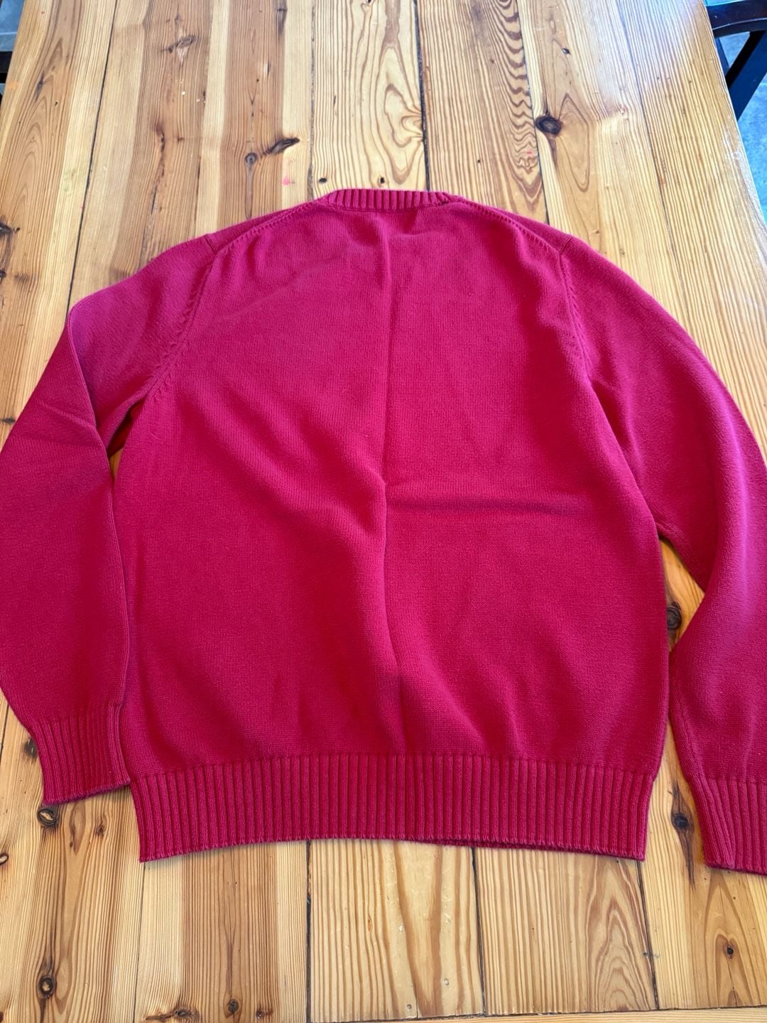 Nautica Cotton Crewneck Sweater Size M Red 4