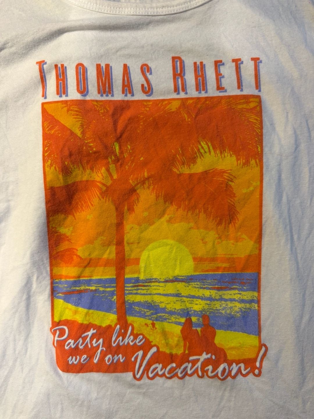 Thomas Rhett Tour Tank Top Size XL White Graphic Beach Party Vacation 4