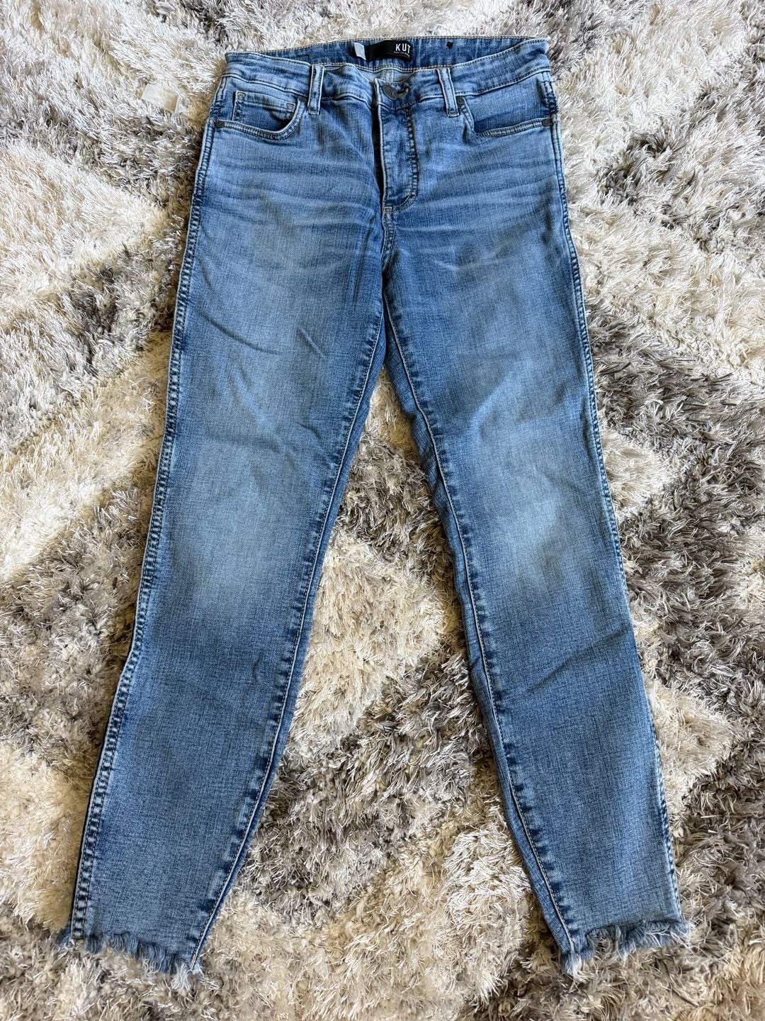 KUT from the Kloth Jeans Size 6 Raw Hem Ankle Skinny Blue Denim 2