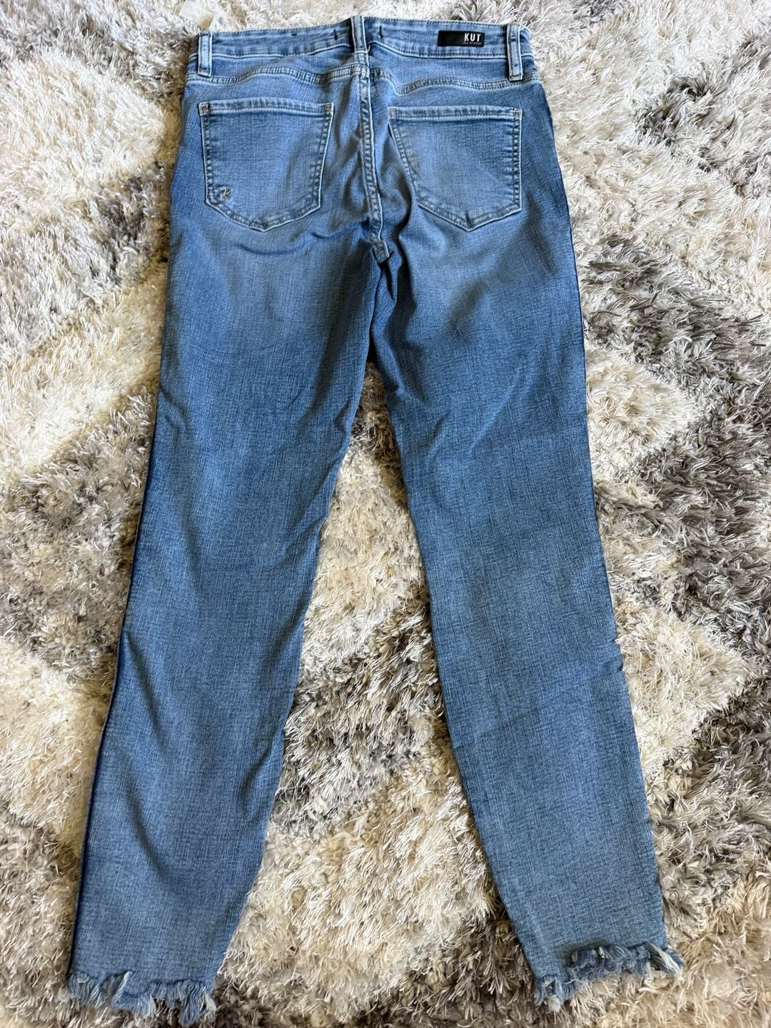 KUT from the Kloth Jeans Size 6 Raw Hem Ankle Skinny Blue Denim 4