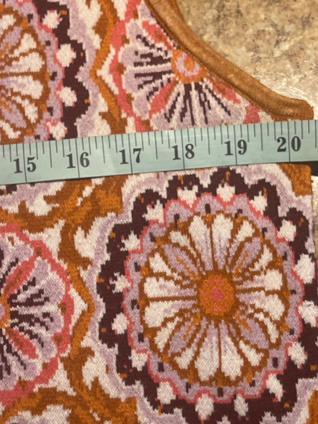 Maeve Anthropologie Floral Jacquard Sweater Vest XL Retro Boho 70s Fall 11