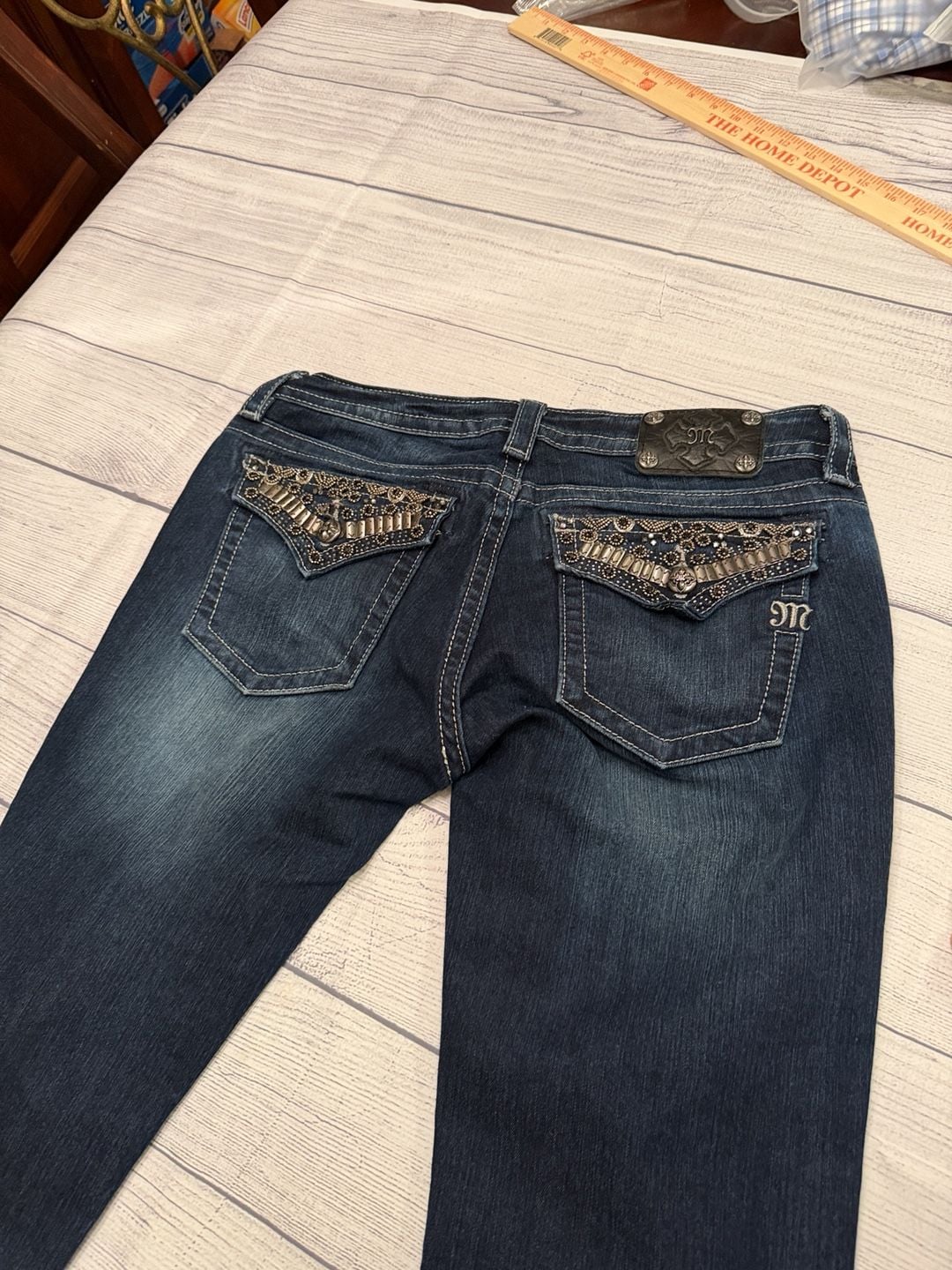 Miss Me Signature Rise Boot Jeans Size 32 Dark Wash Bootcut Denim 9