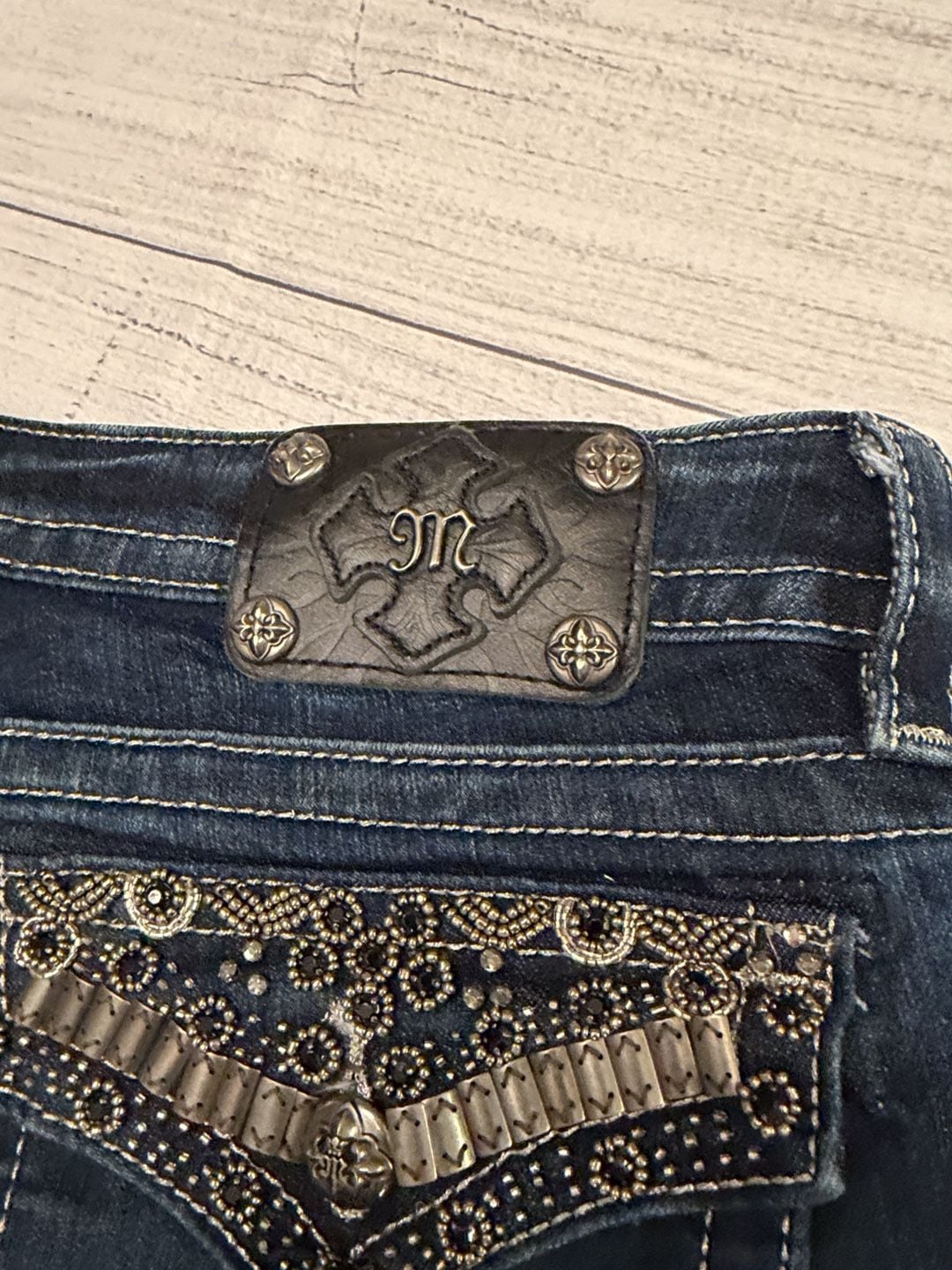 Miss Me Signature Rise Boot Jeans Size 32 Dark Wash Bootcut Denim 10