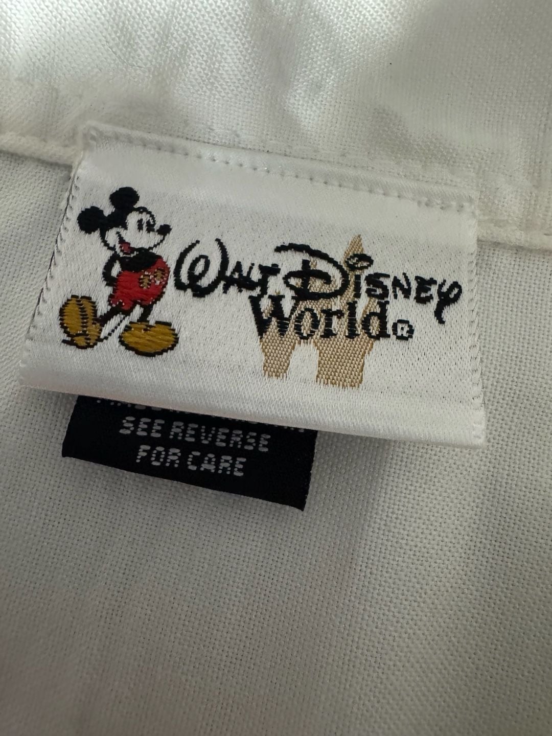 Disney Mickey Mouse Button-Down Shirt Size L White Embroidered 3