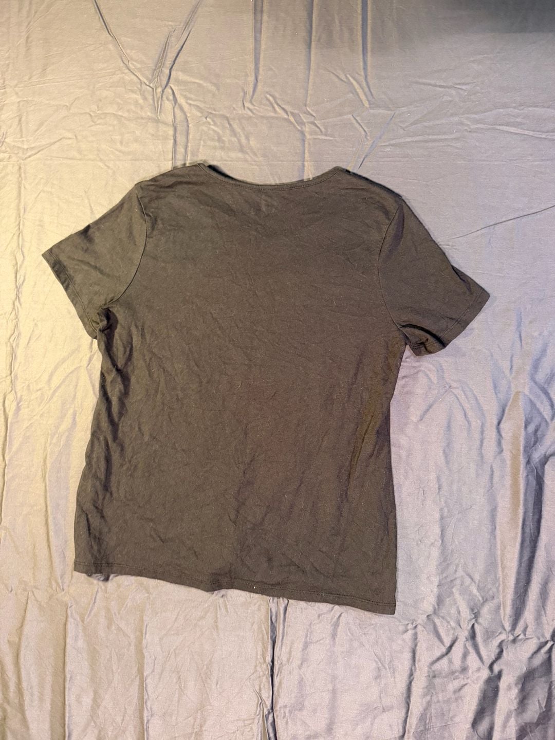 Basic Editions Lace Yoke T-Shirt Size S Black 4
