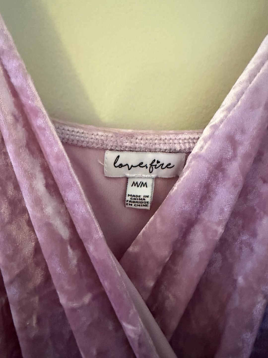 Love Fire Velvet Dress Size M/M Pink 3