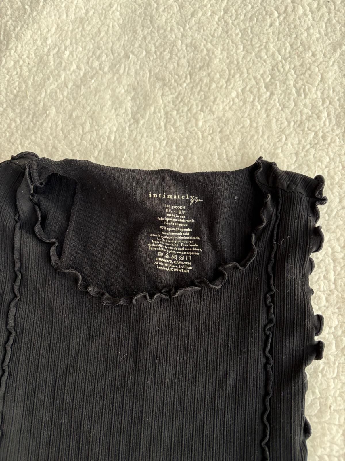 Intimately Free People Lettuce Trim Tank Top Size XS/S Black Ribbed 4