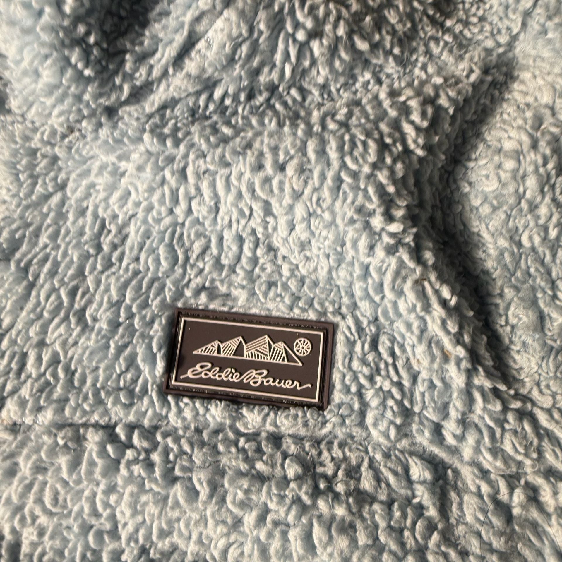 Eddie Bauer Sherpa Fleece Hoodie Size youth L (14) Light Blue Jacket 3