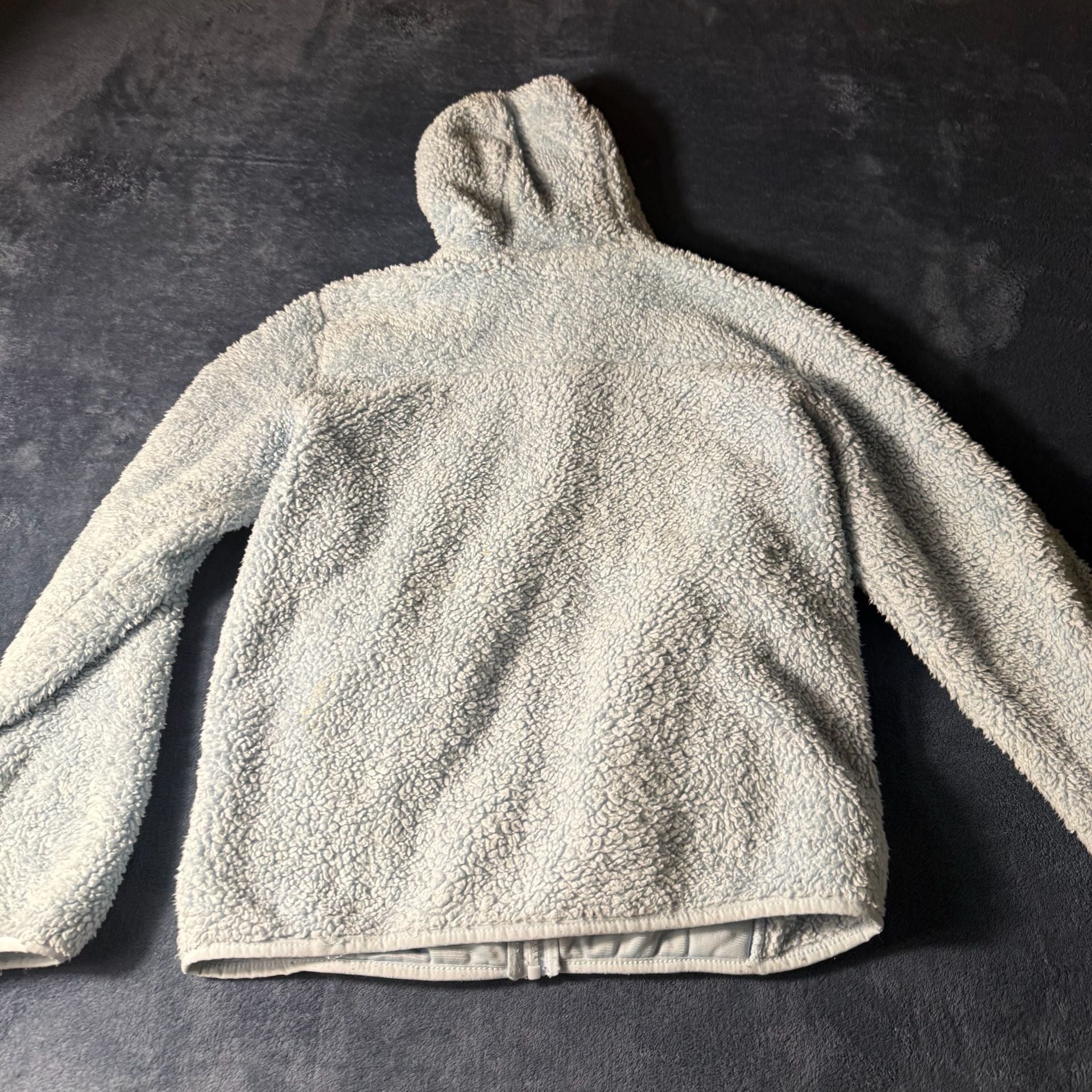 Eddie Bauer Sherpa Fleece Hoodie Size youth L (14) Light Blue Jacket 5