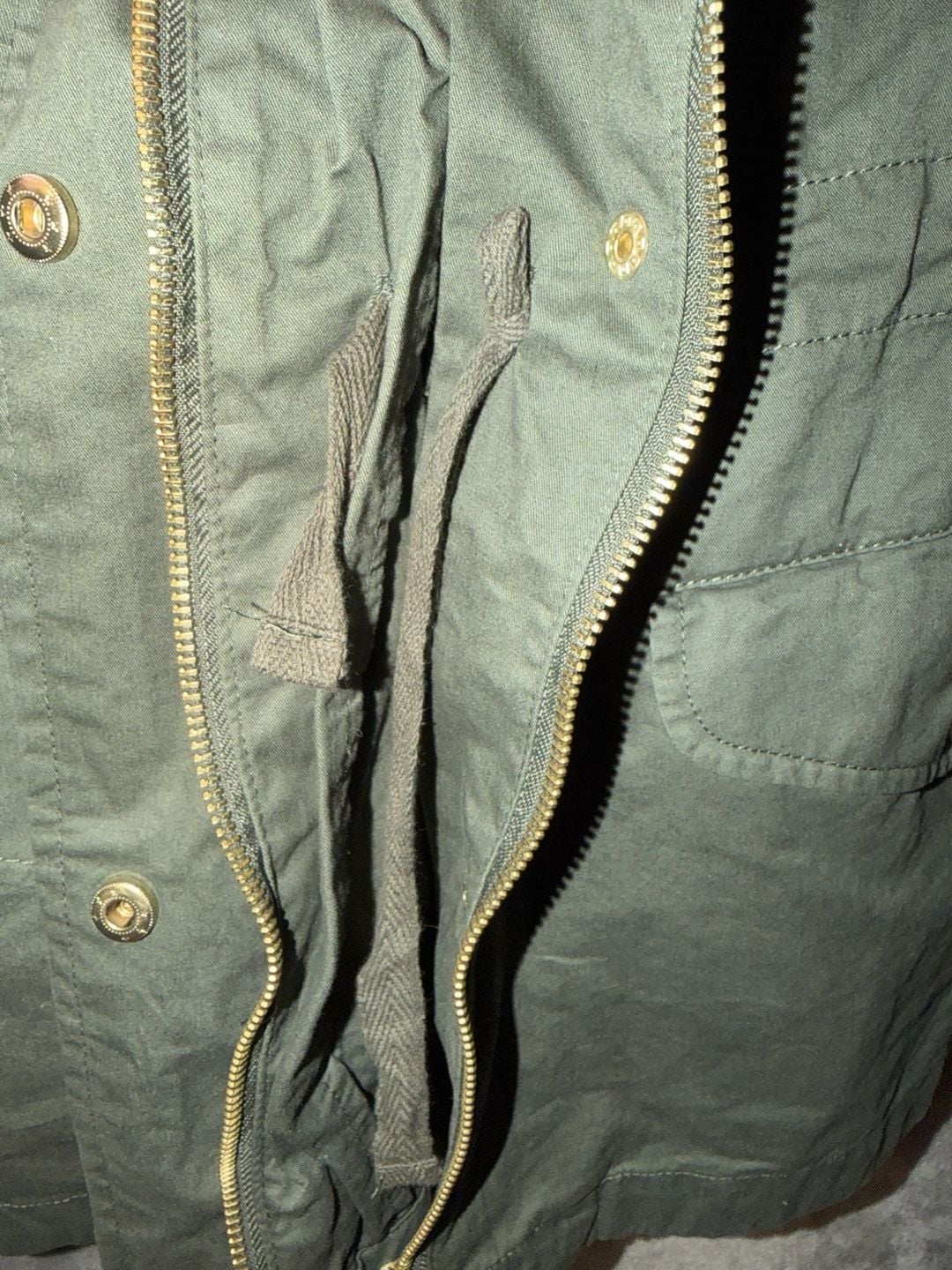 Love Tree Utility Anorak Jacket Size S Olive Green Hooded 8