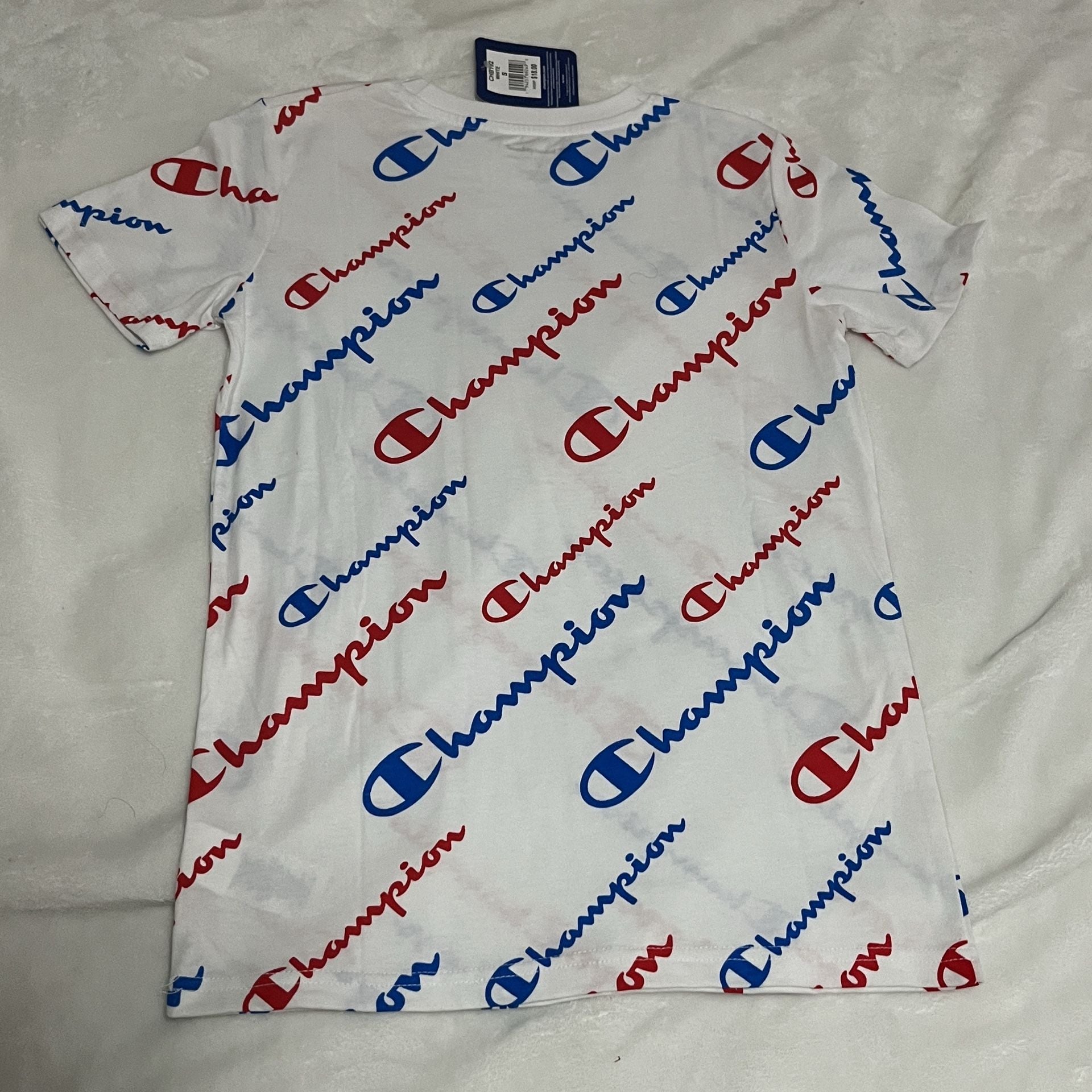 Champion All-Over Logo T-Shirt Size S White 3