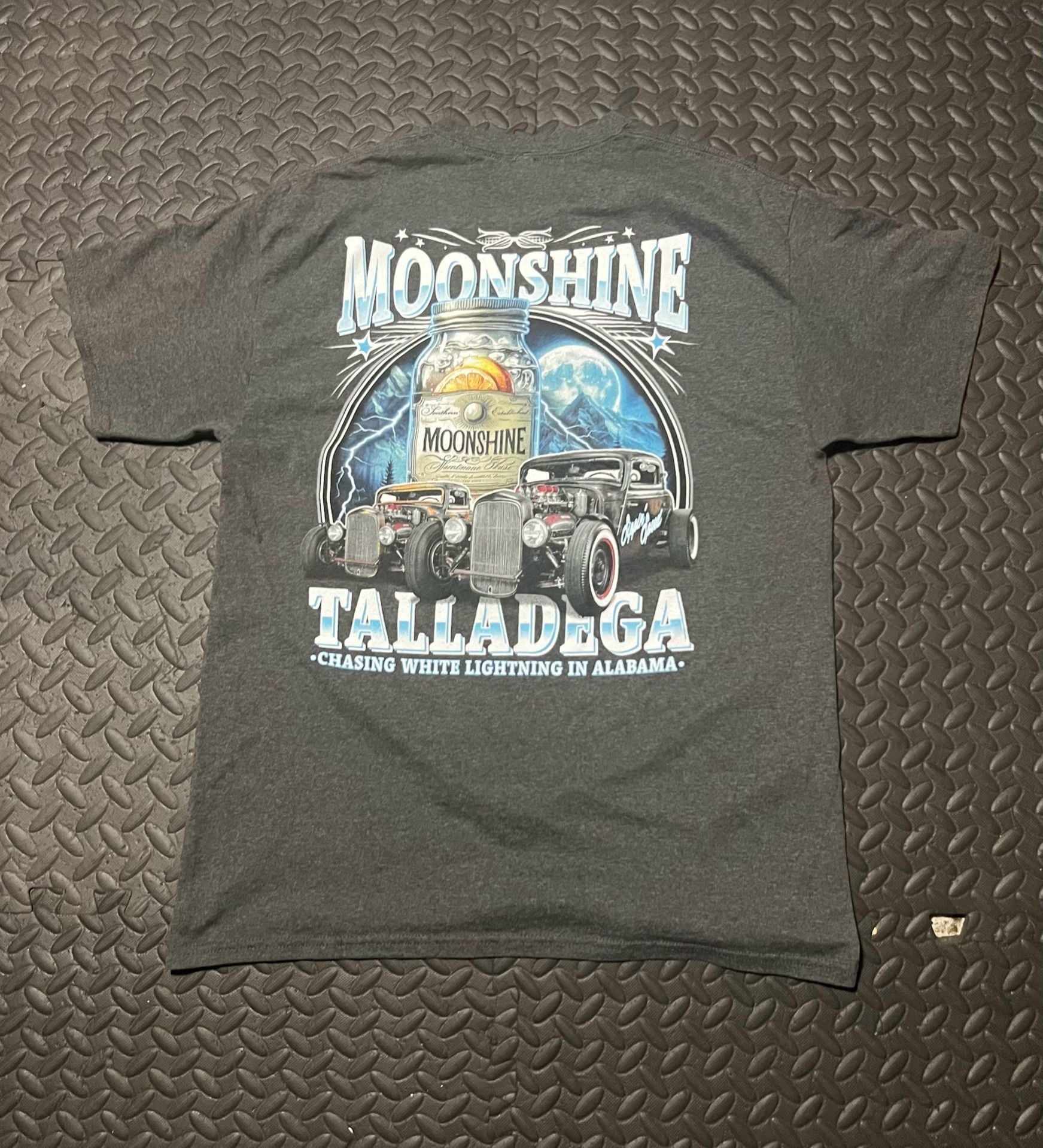 Moonshine Talladega T-Shirt Dark Gray Graphic Tee 2