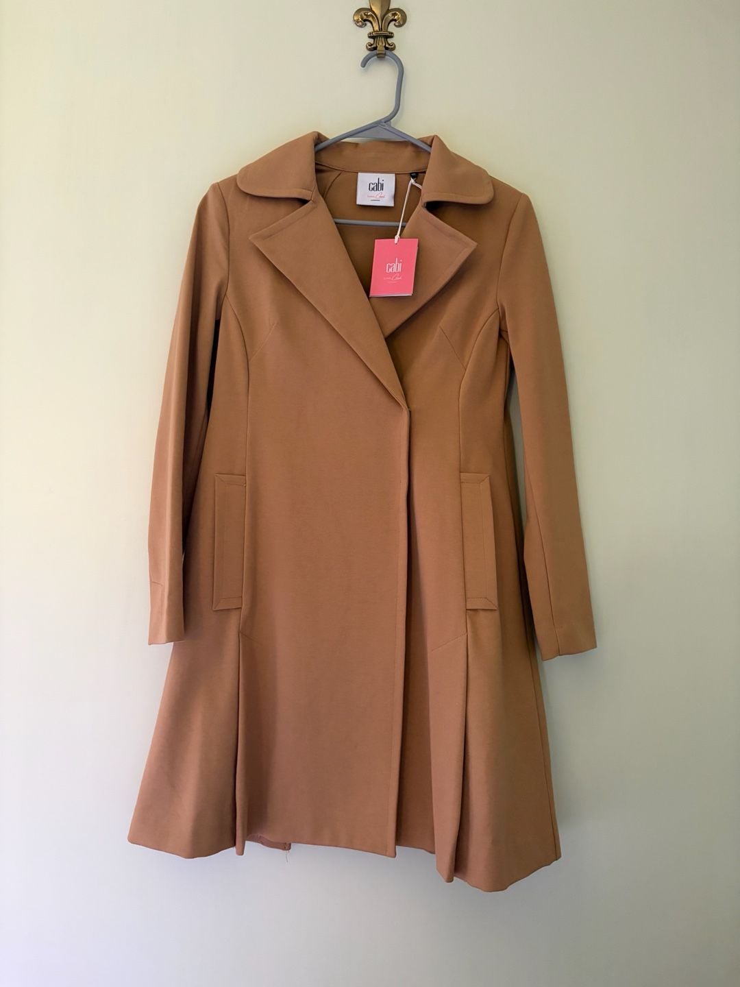 Cabi Trench Coat Size XS Camel Long Jacket 2