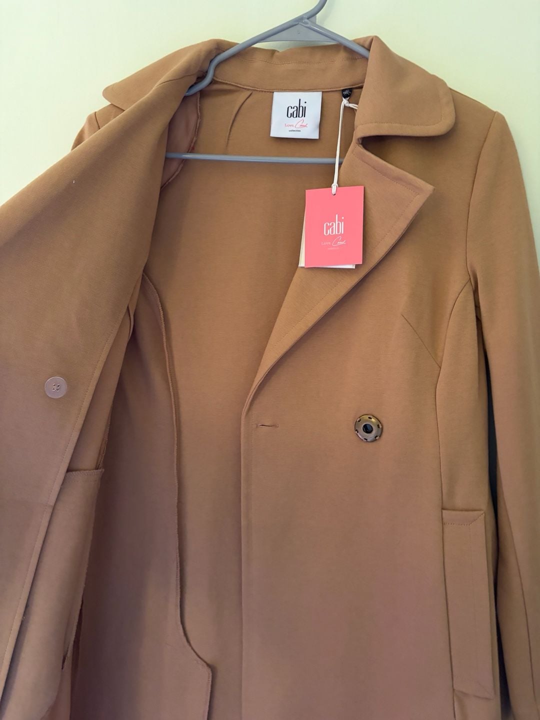 Cabi Trench Coat Size XS Camel Long Jacket 6