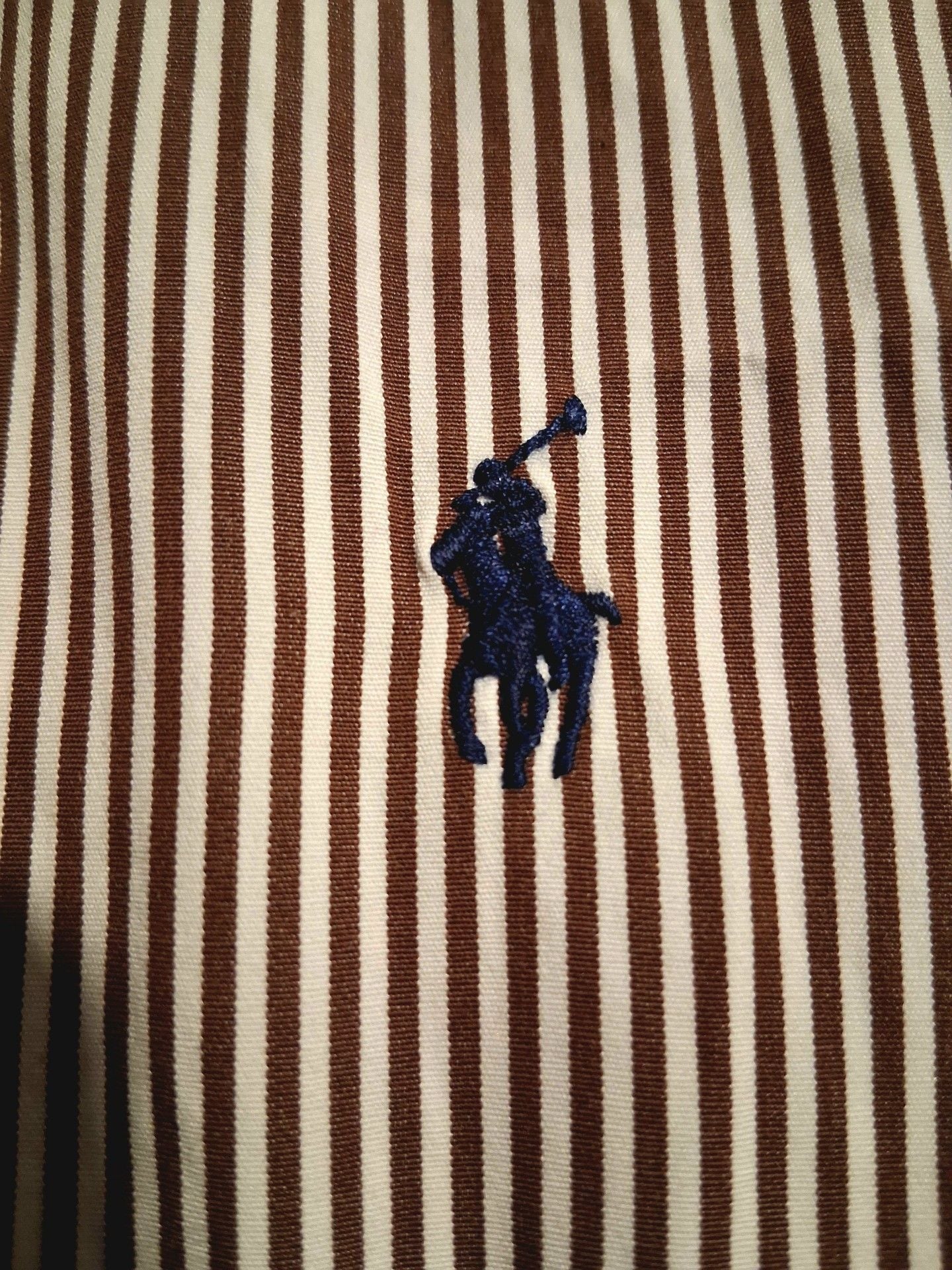 Ralph Lauren Button Down Shirt Custom Fit Brown Striped Long Sleeve size L 5