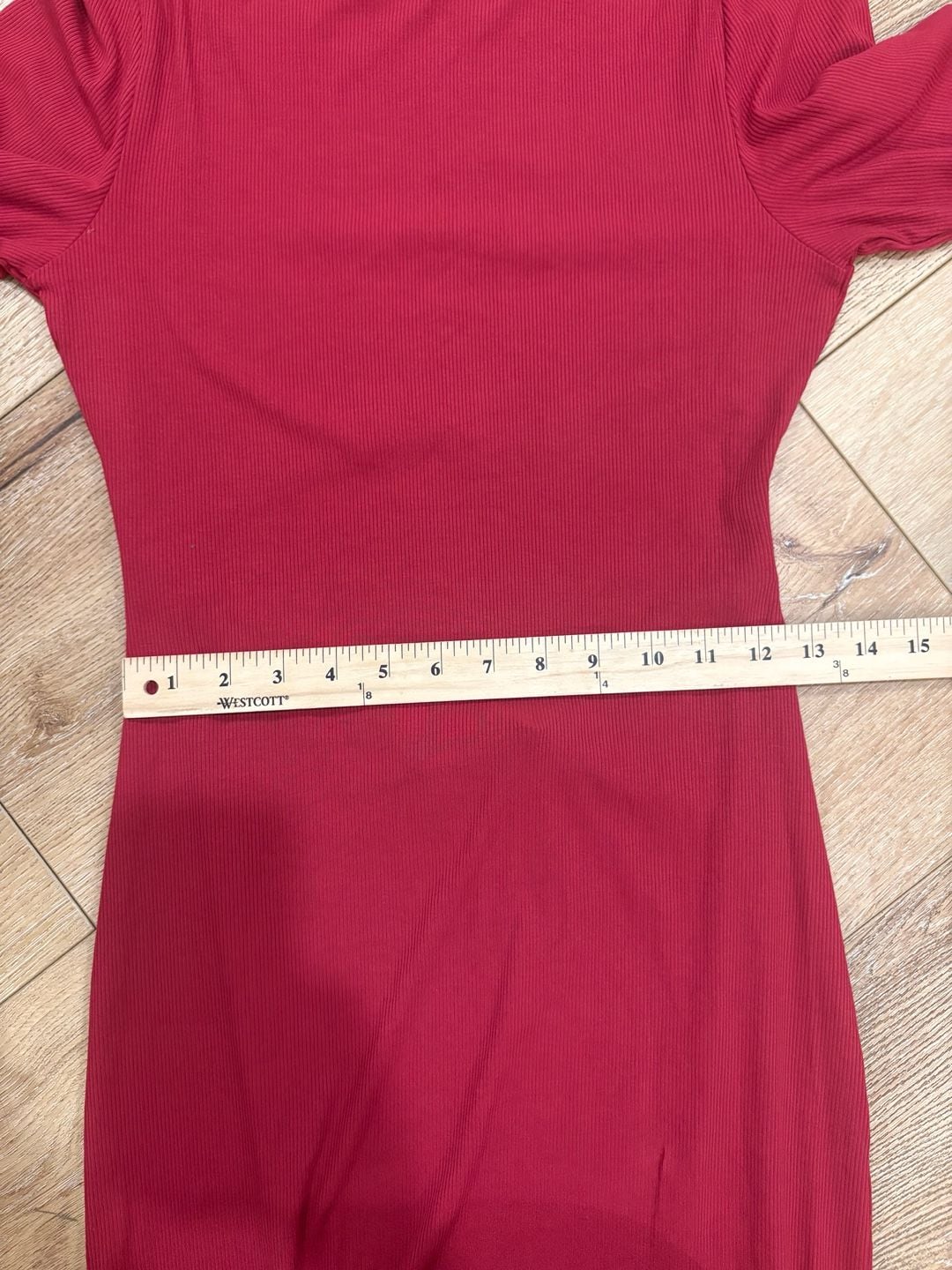 HALARA Burgundy Ribbed Maxi Dress Medium Long Sleeve Back Cutout Bodycon NWT 9