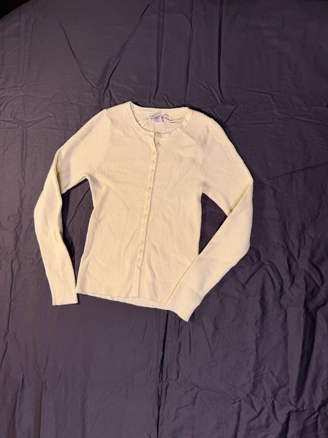 Sincerely Jules Ribbed Cardigan Size XS Yellow Button-Up Sweater 2