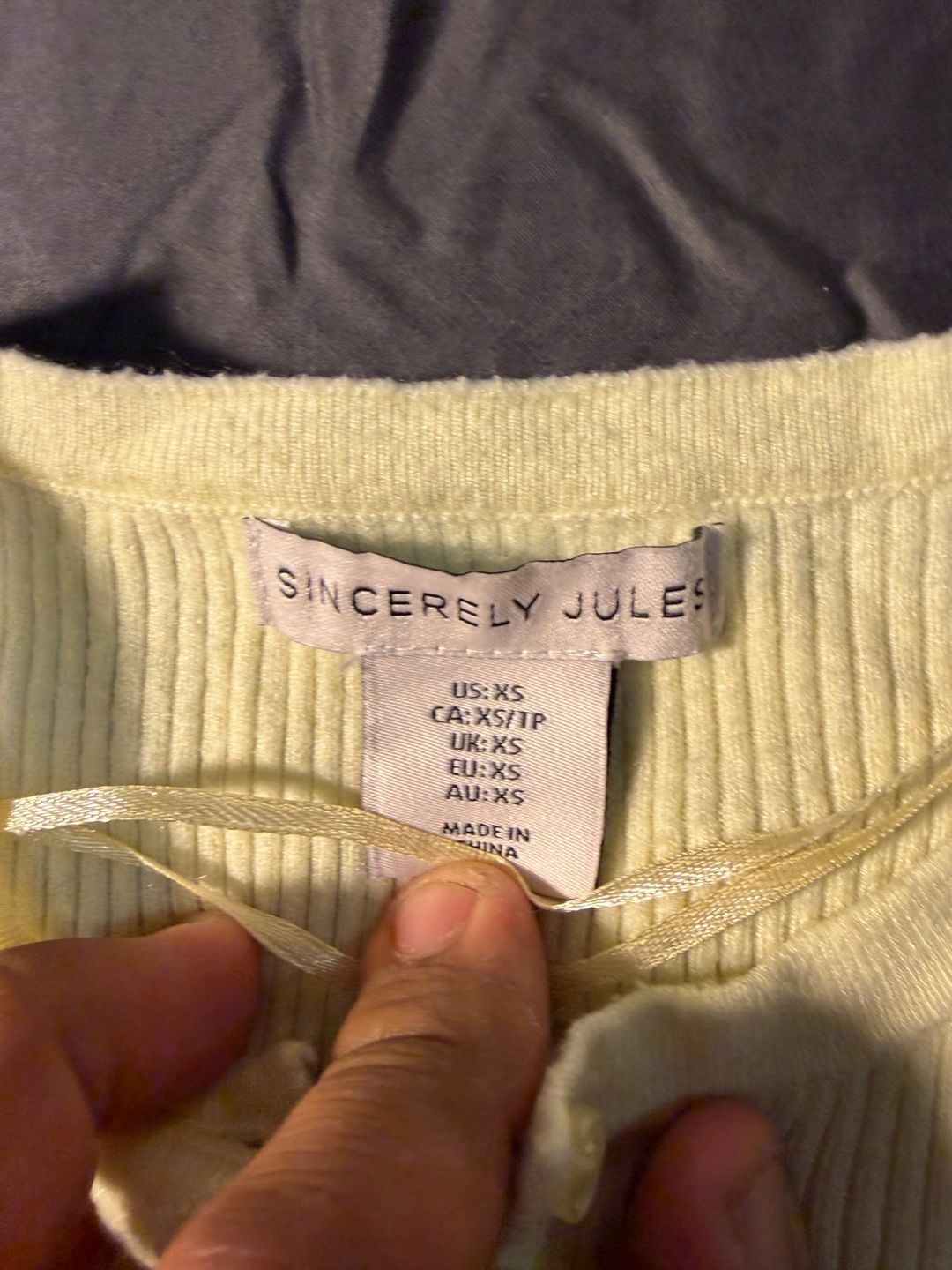 Sincerely Jules Ribbed Cardigan Size XS Yellow Button-Up Sweater 3