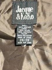 Jacque & Koko Leather Vest Size 26/28 2