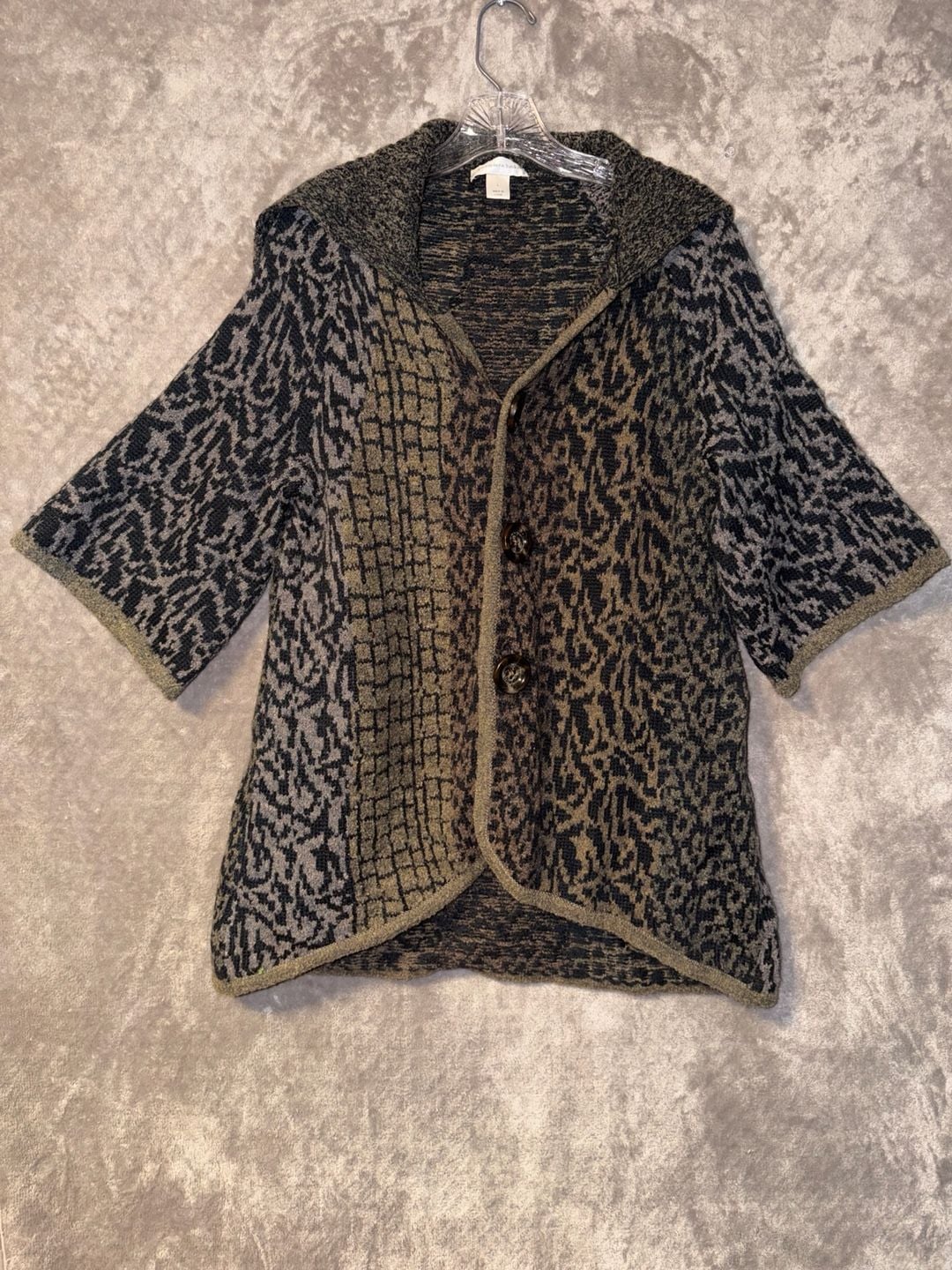 Christopher & Banks Animal Print Cardigan Sweater Size L 3