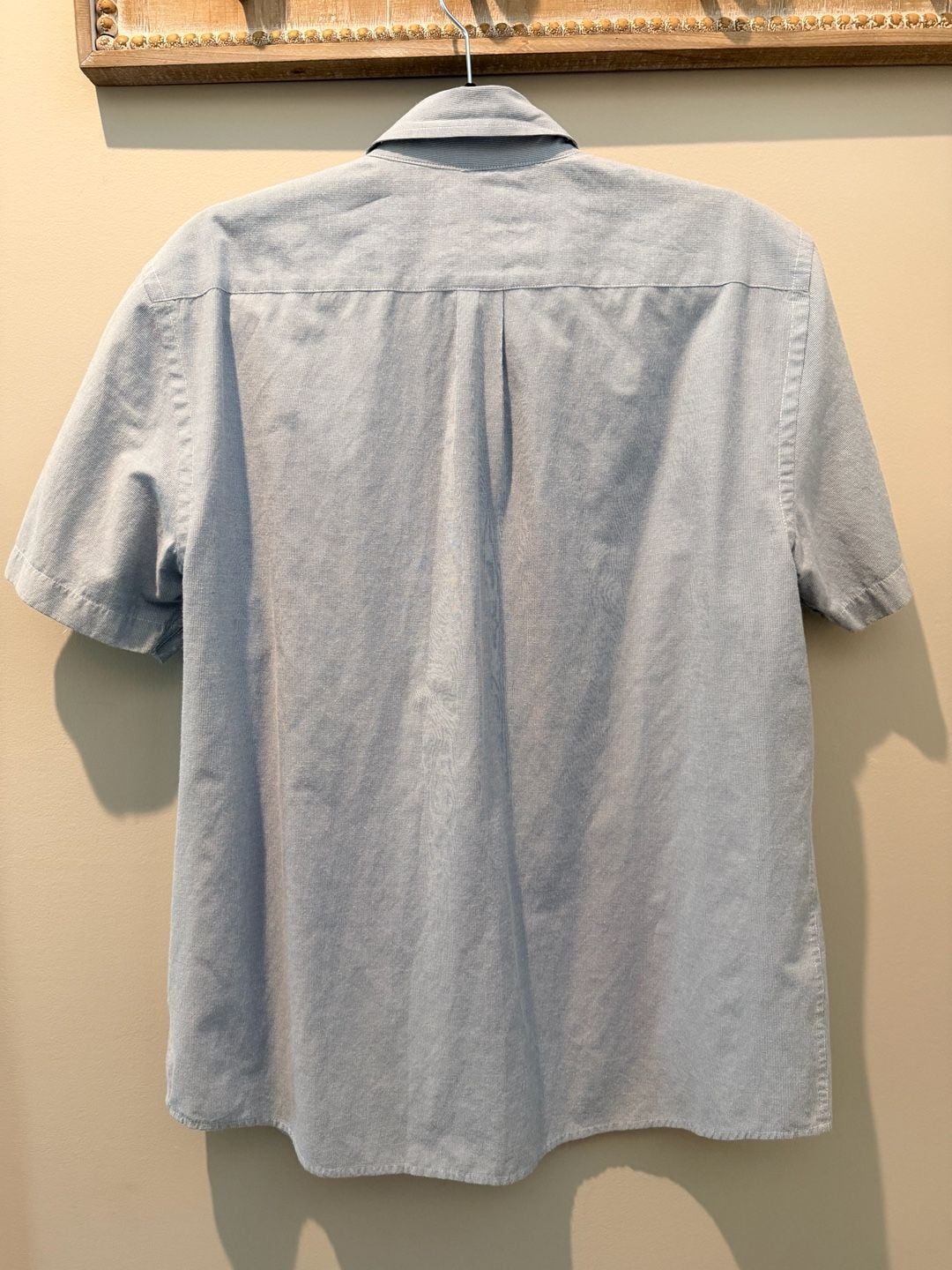 Dockers Short Sleeve Button-Down Shirt Size L Blue Cotton Blend 4