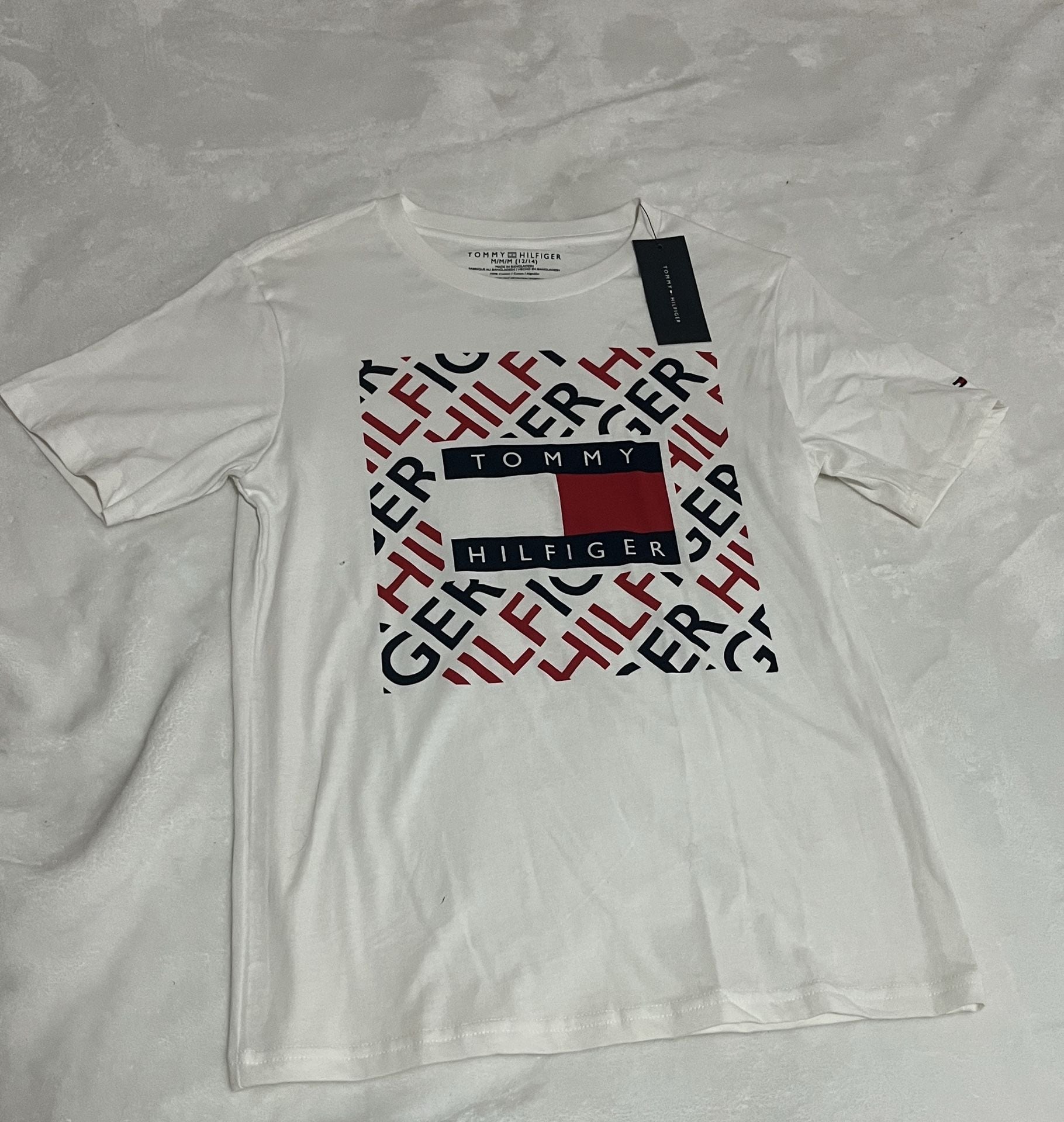 Tommy Hilfiger Graphic T-Shirt Size M (12/14) Bright White 2