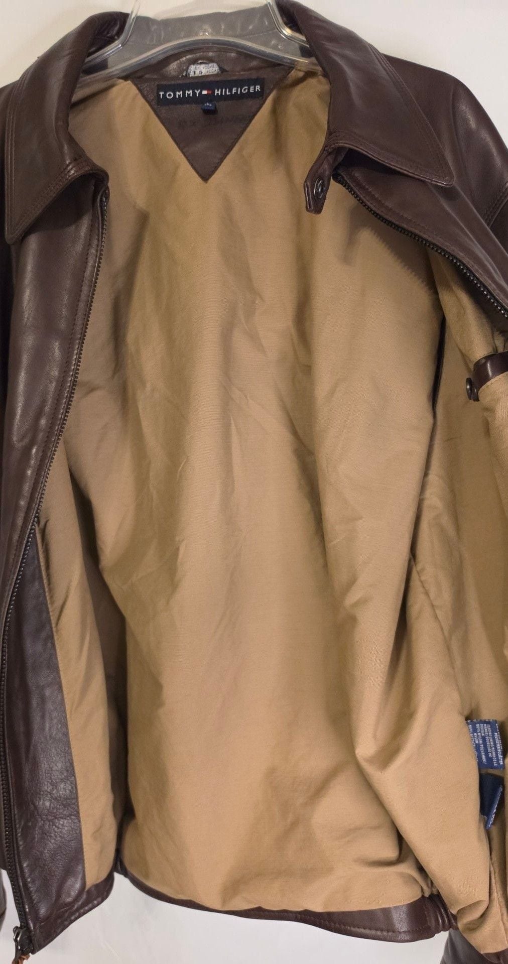 Tommy Hilfiger Leather Jacket Size L Brown 10