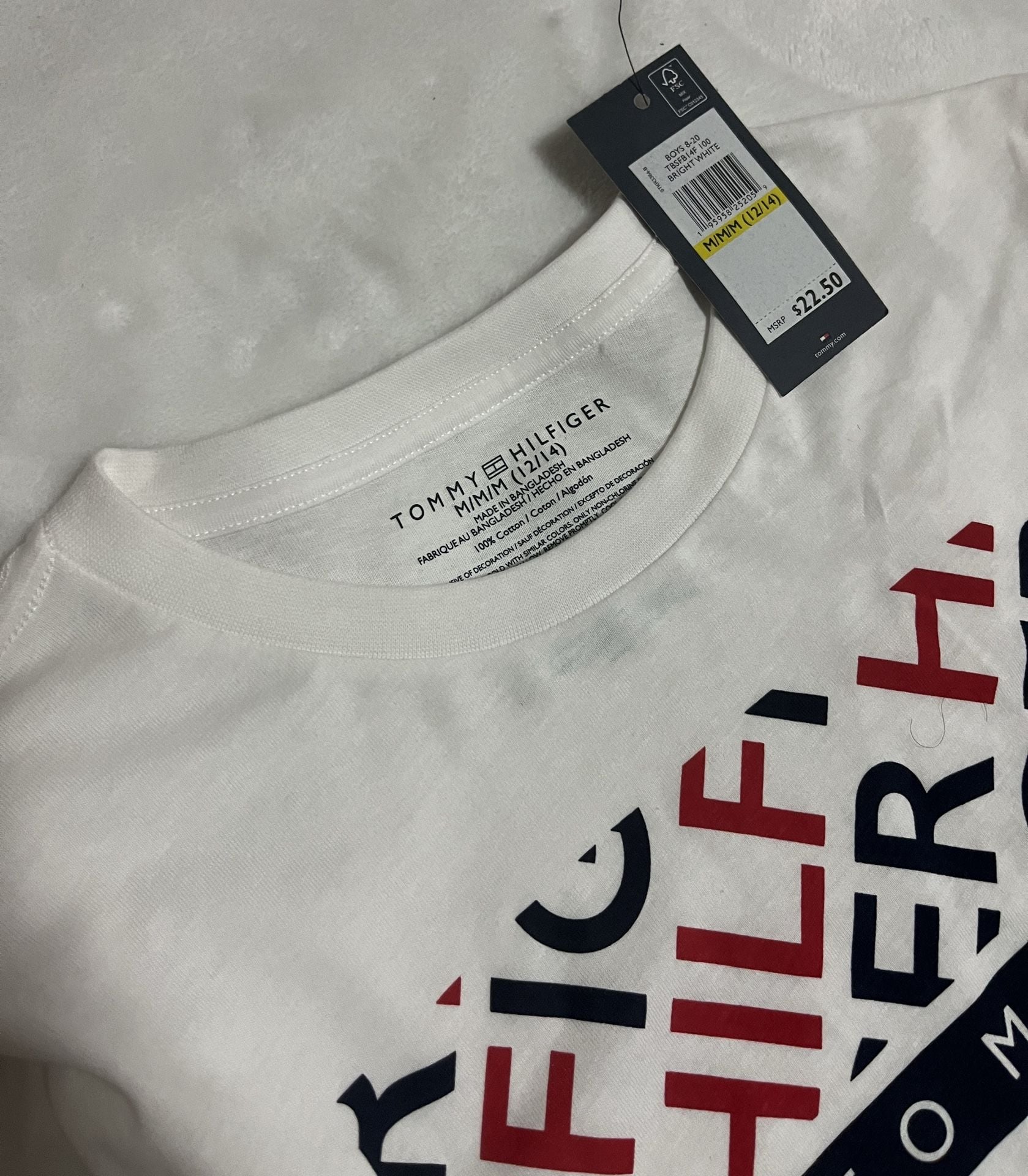 Tommy Hilfiger Graphic T-Shirt Size M (12/14) Bright White 4