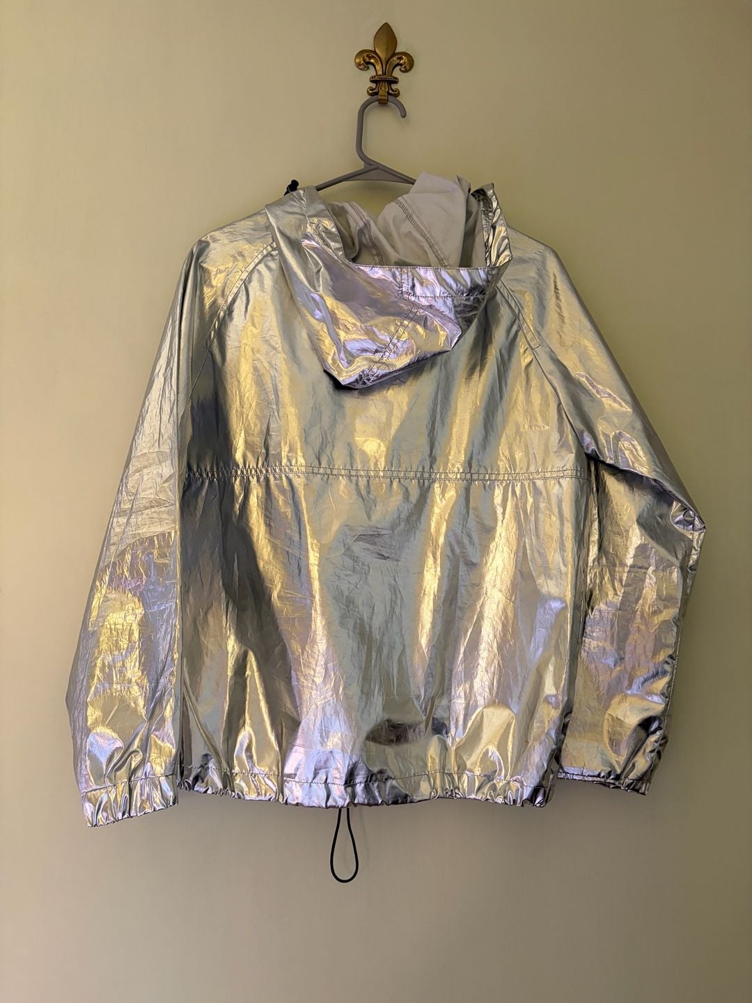 Forever 21 Metallic Silver Anorak Jacket Size S 5