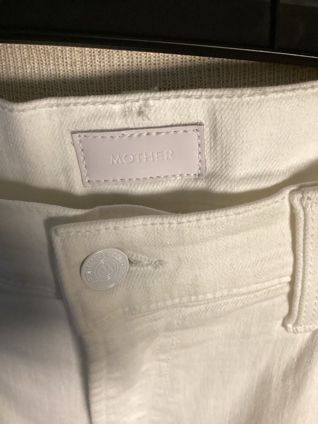 Mother Denim Jeans Size 34 White Straight Leg 3