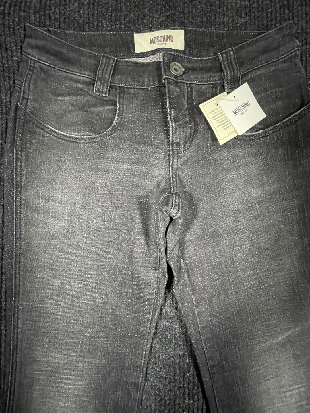 Moschino Jeans Slim Fit NWT Size 29 Black Distressed Denim Pants 3