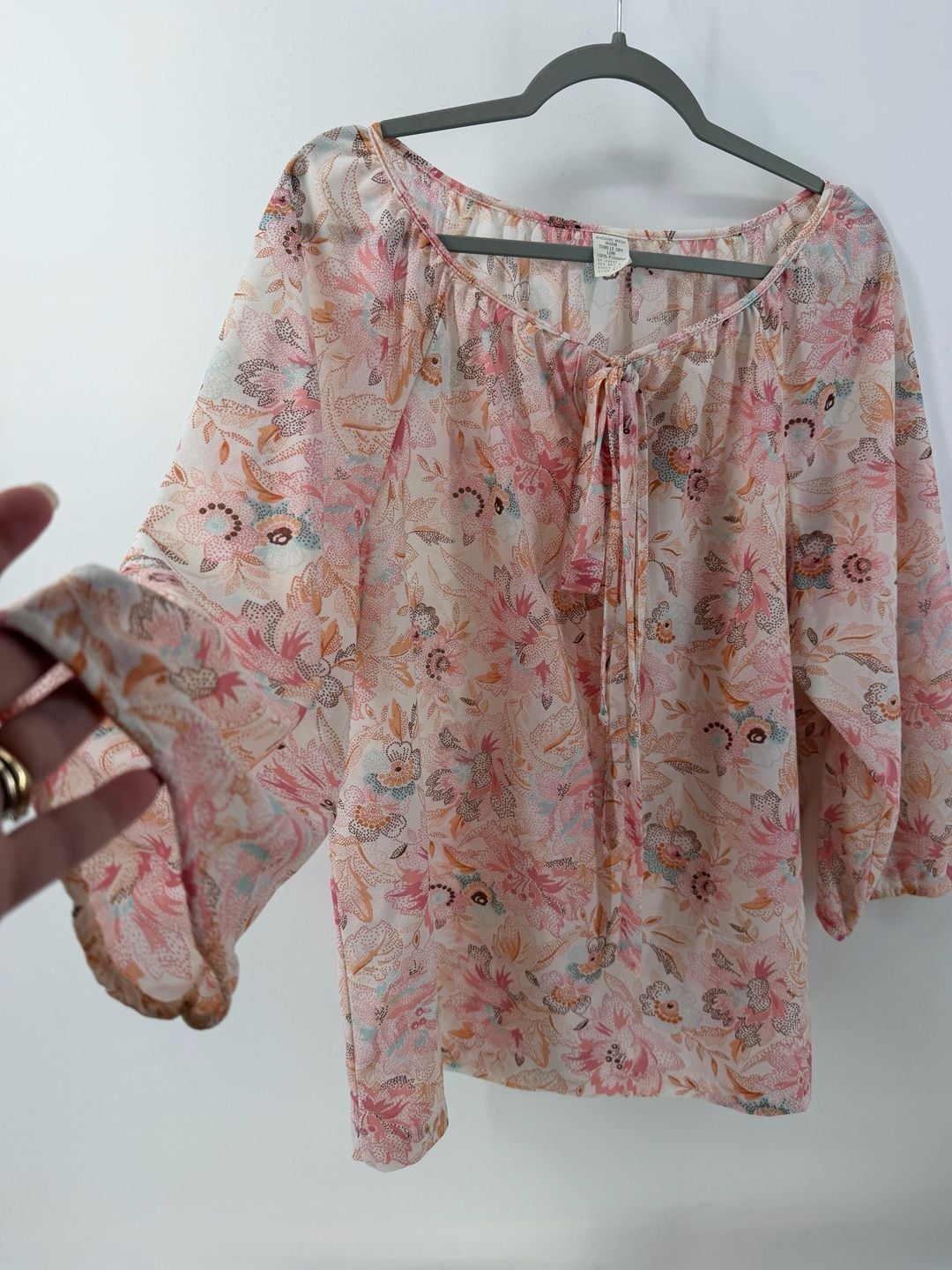 Vintage 1970s Floral Peasant Blouse Xl-1X Boho Cottagecore 5