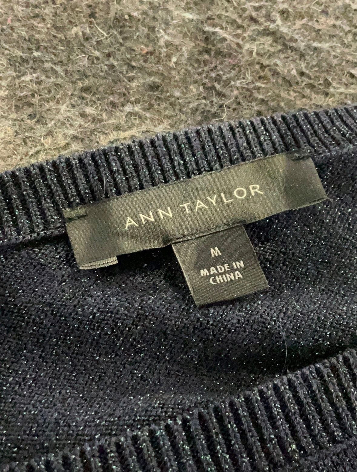 And Taylor Sparkle Knit Sweater Navy Size S 4
