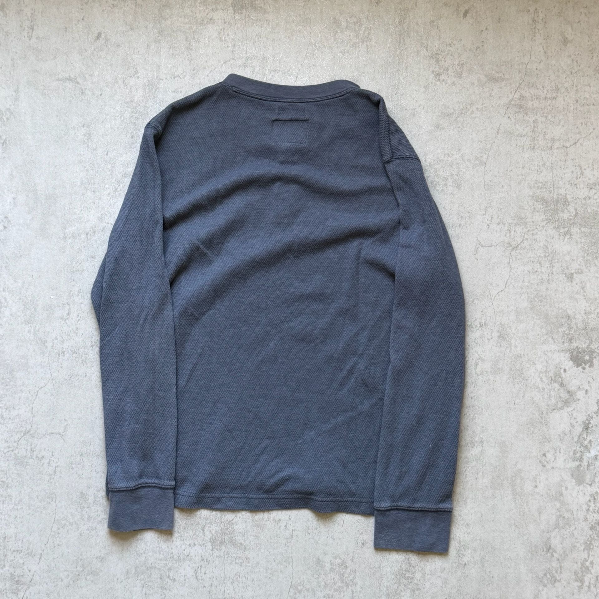St. John's Bay Waffle Knit Henley Size XL Blue Long Sleeve Shirt 8