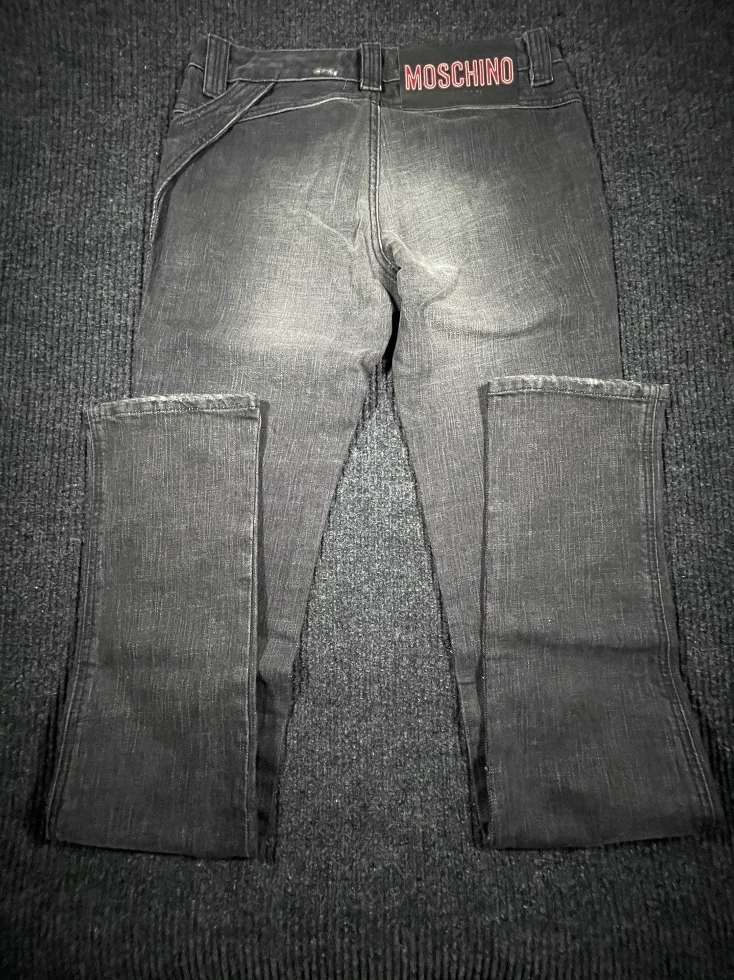 Moschino Jeans Slim Fit NWT Size 29 Black Distressed Denim Pants 12