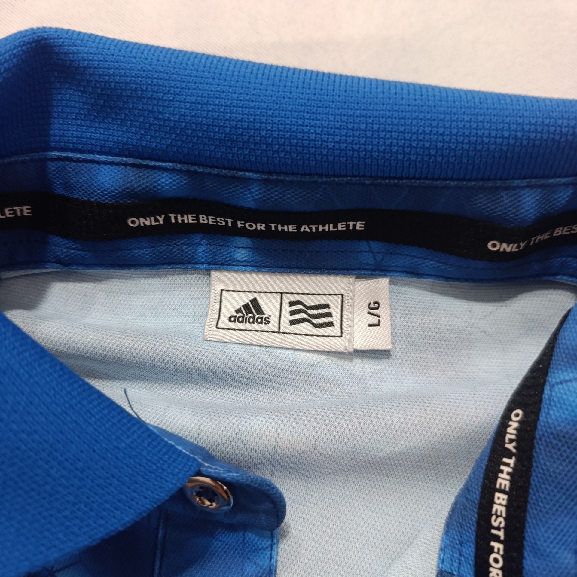 Adidas Golf Polo Shirt Size L Blue Pattern Athletic 3