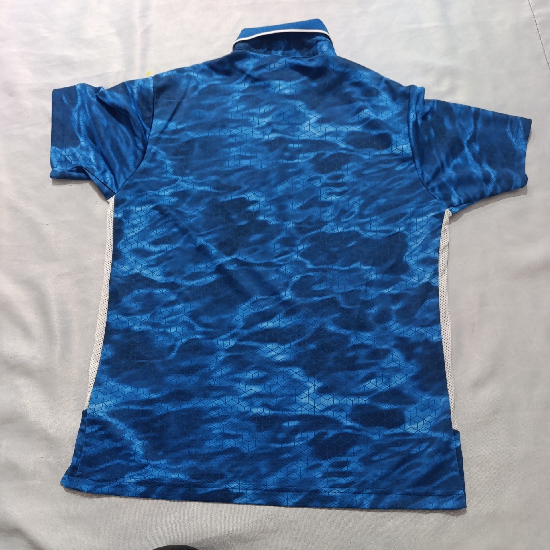 Adidas Golf Polo Shirt Size L Blue Pattern Athletic 7