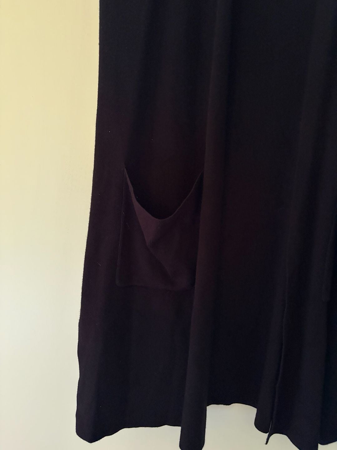 genx Long Vest Size S Black Open Front Sleeveless Cardigan 5
